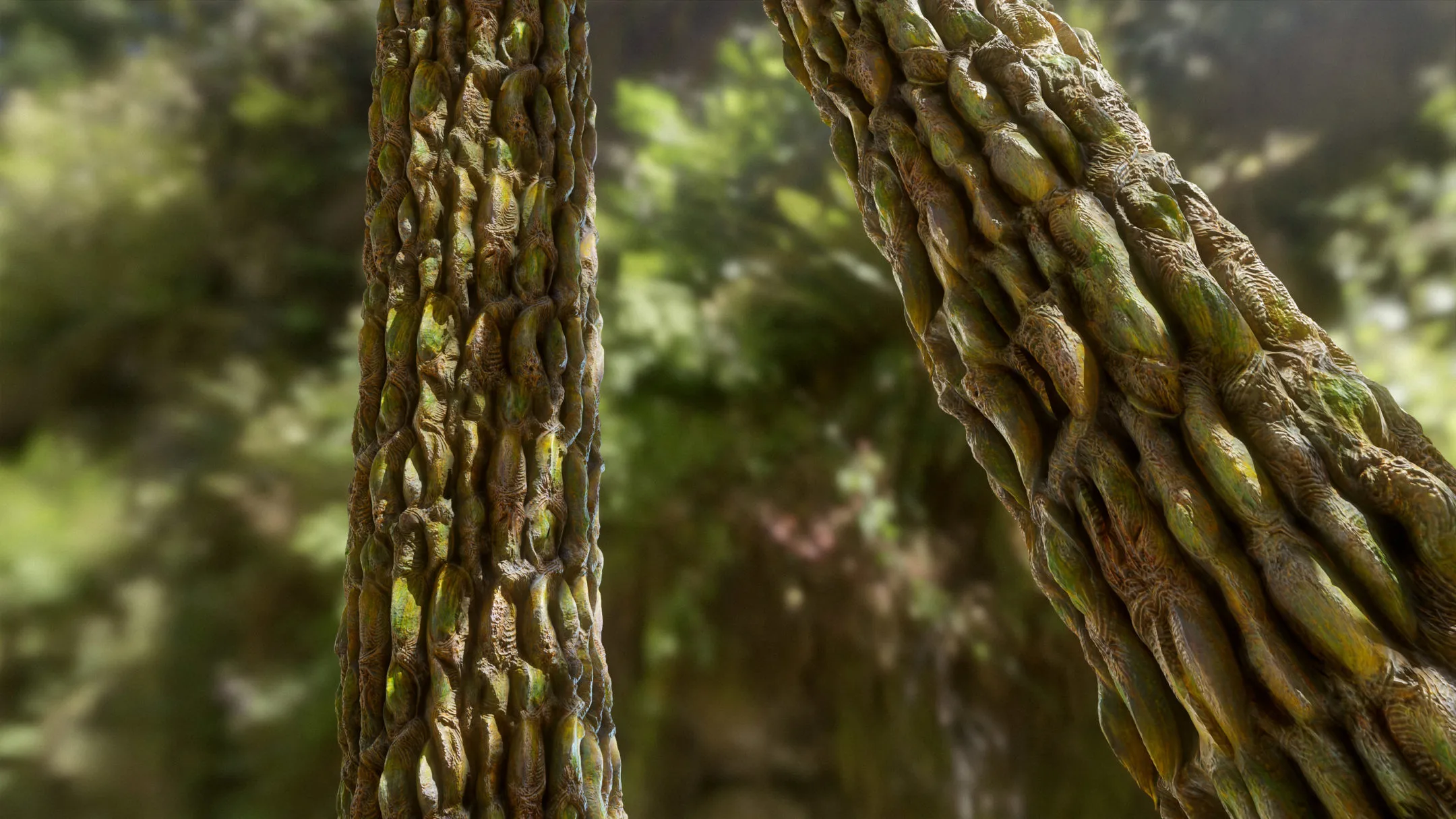 Green Fantasy Tree Bark Texture