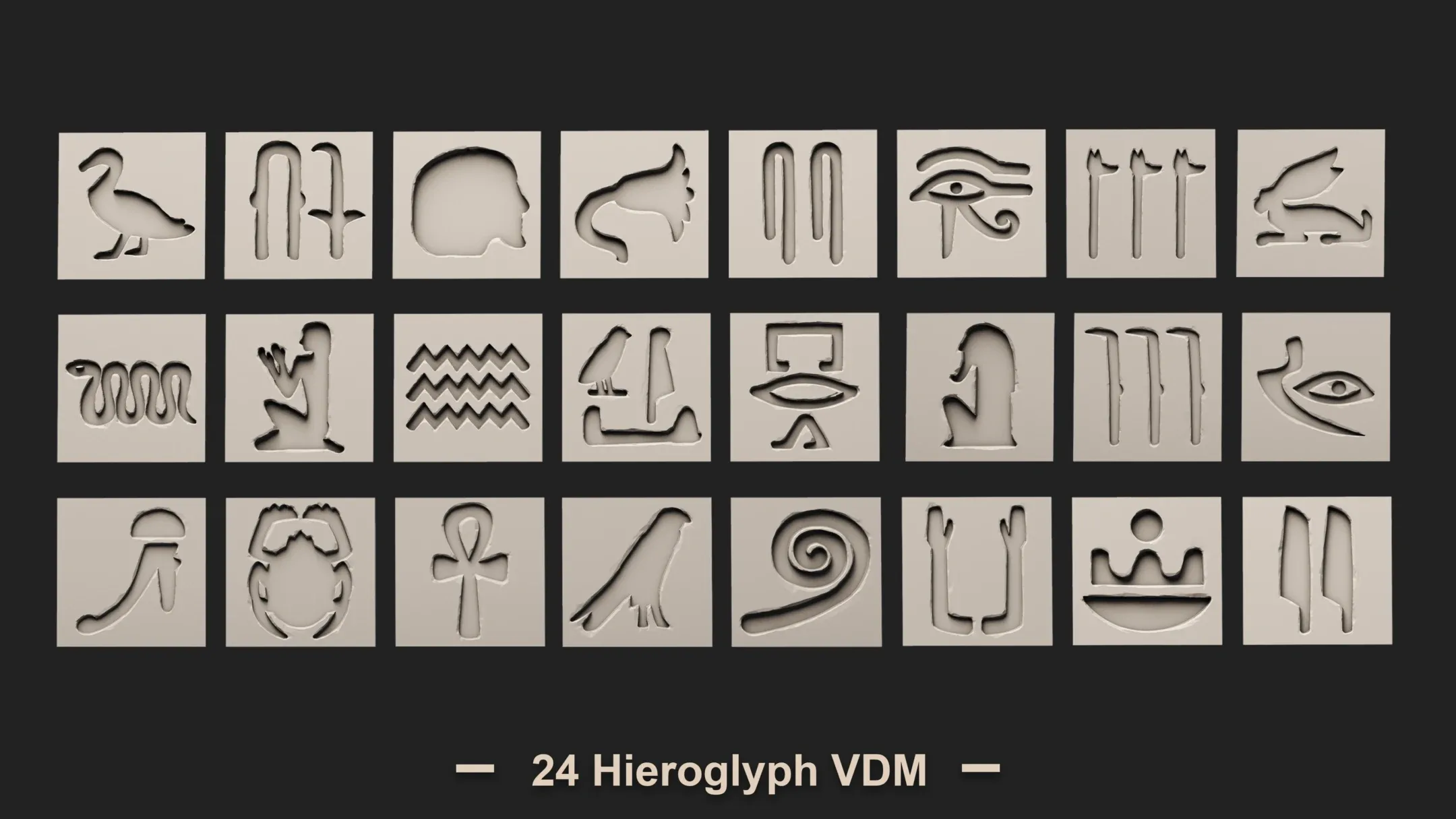 Hieroglyph Brushes for Zbrush