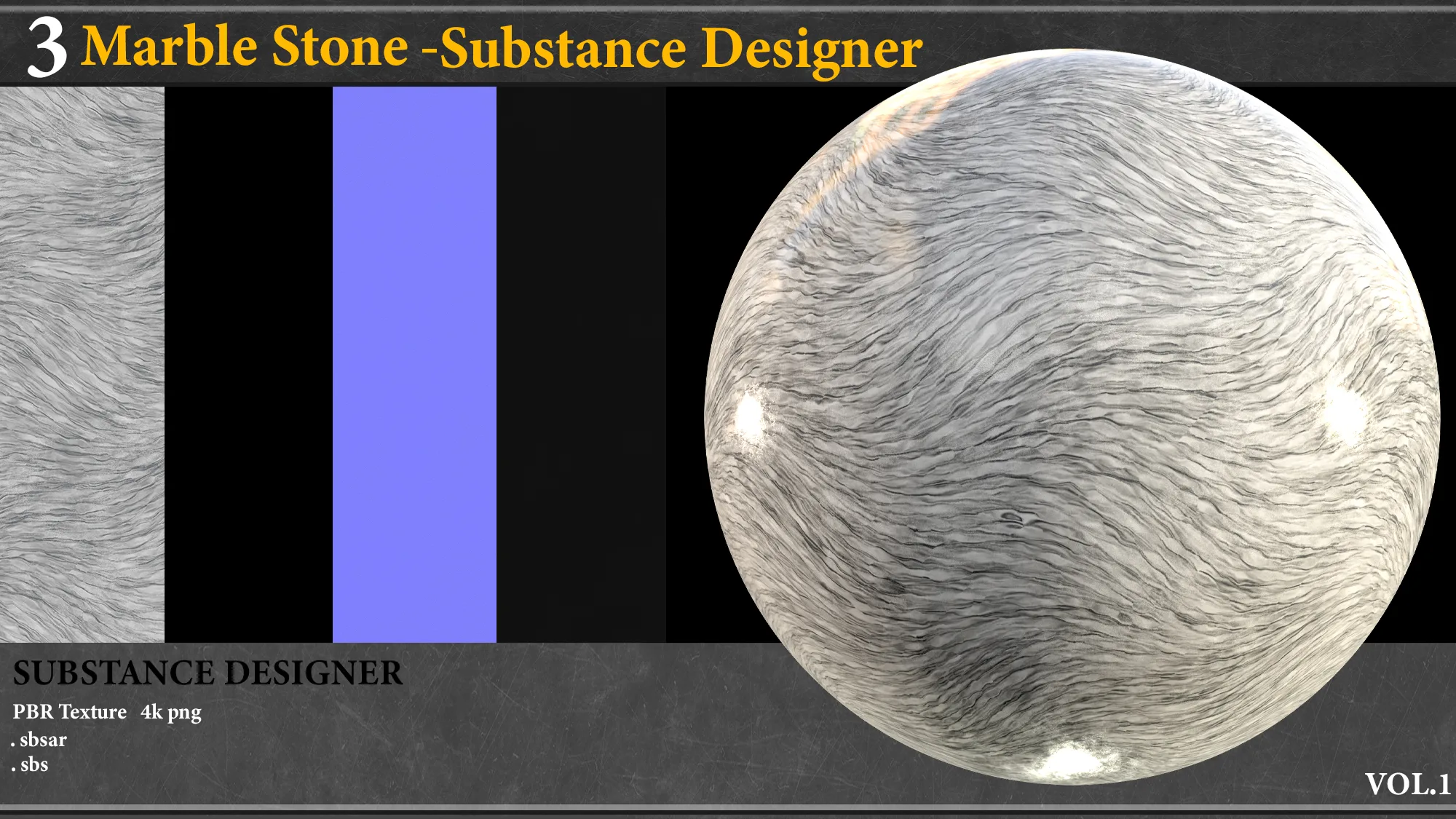 3 Marble Stone Material_Substance Designer