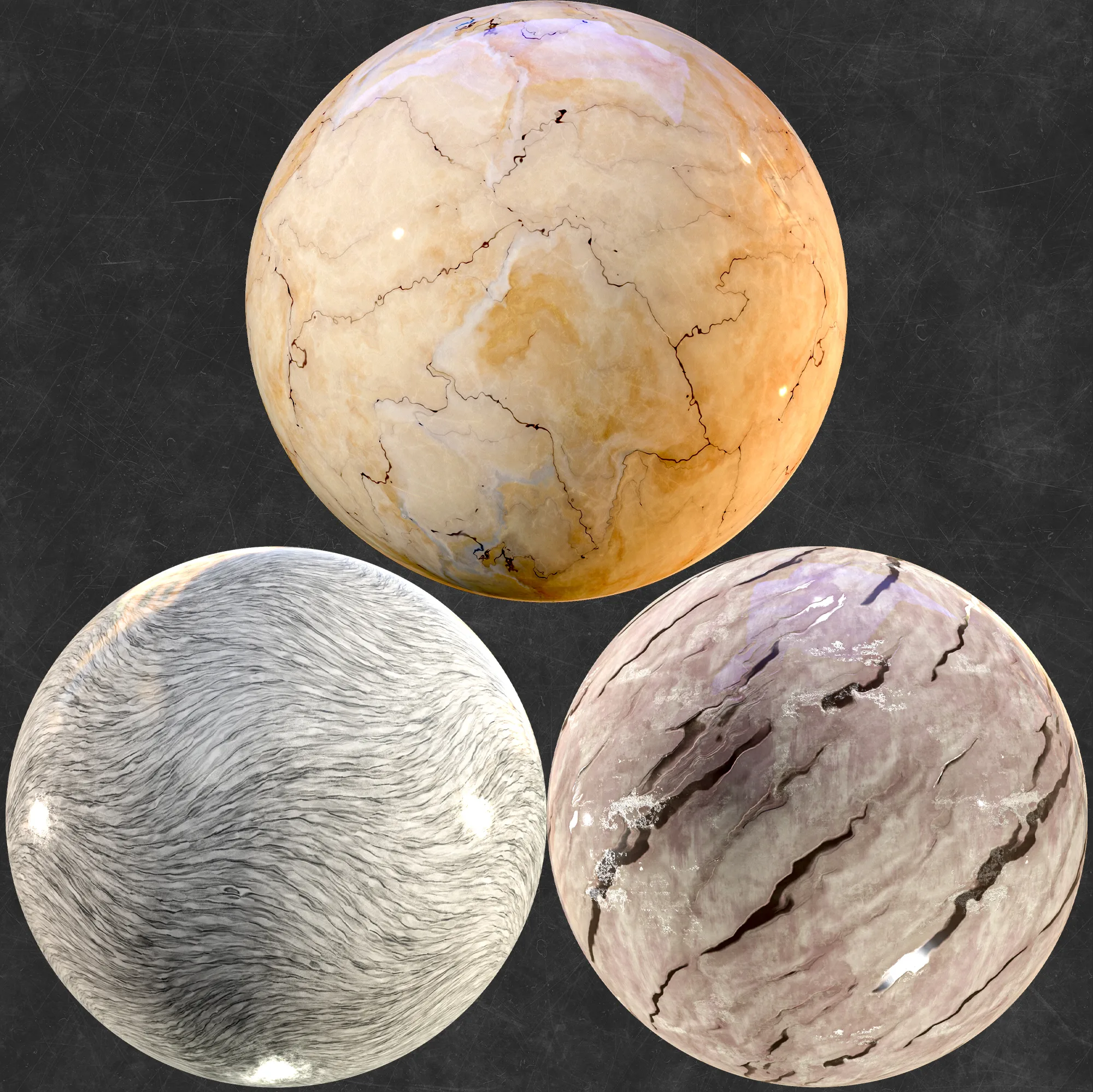 3 Marble Stone Material_Substance Designer