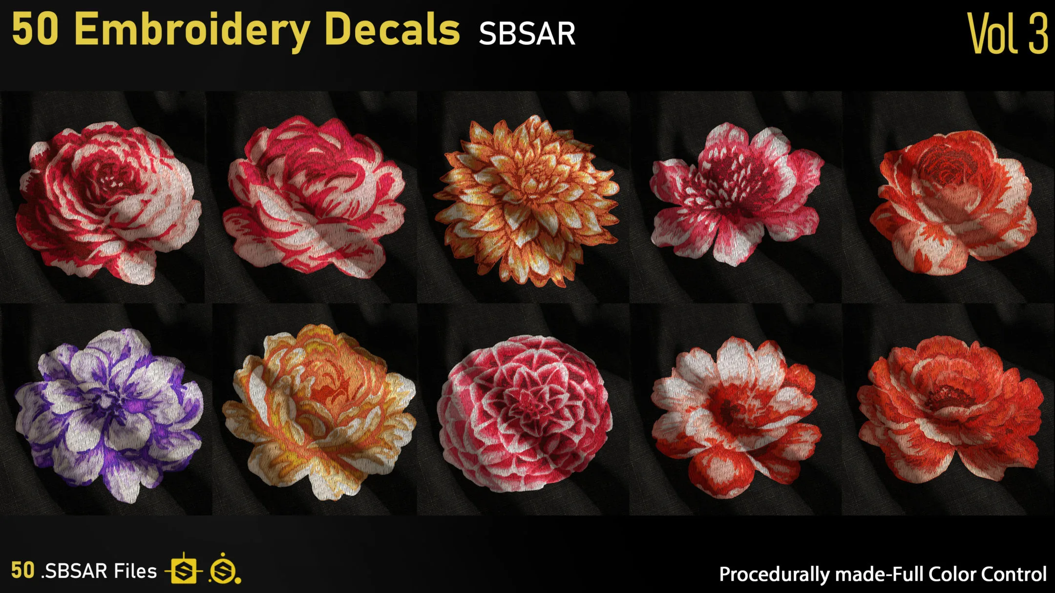 50-Embroidery Decals-SBSAR-Vol3