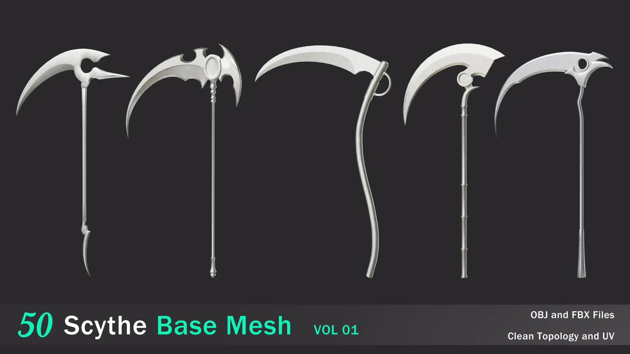 50 Scythe Base Mesh -VOL 01 (Game Ready)