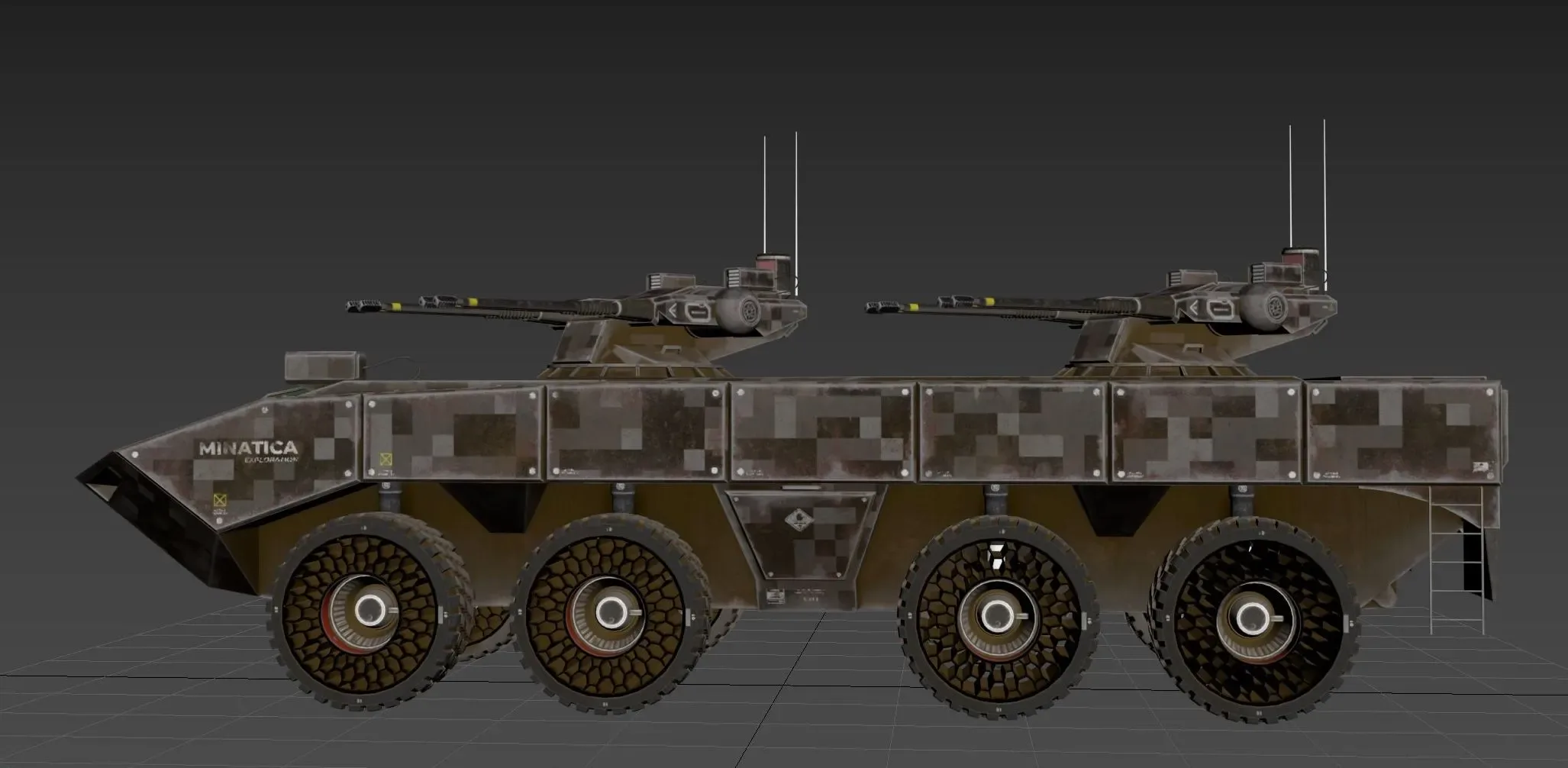 Tank Model Military Si-Fi Dual Source Files Attached 4K Textures