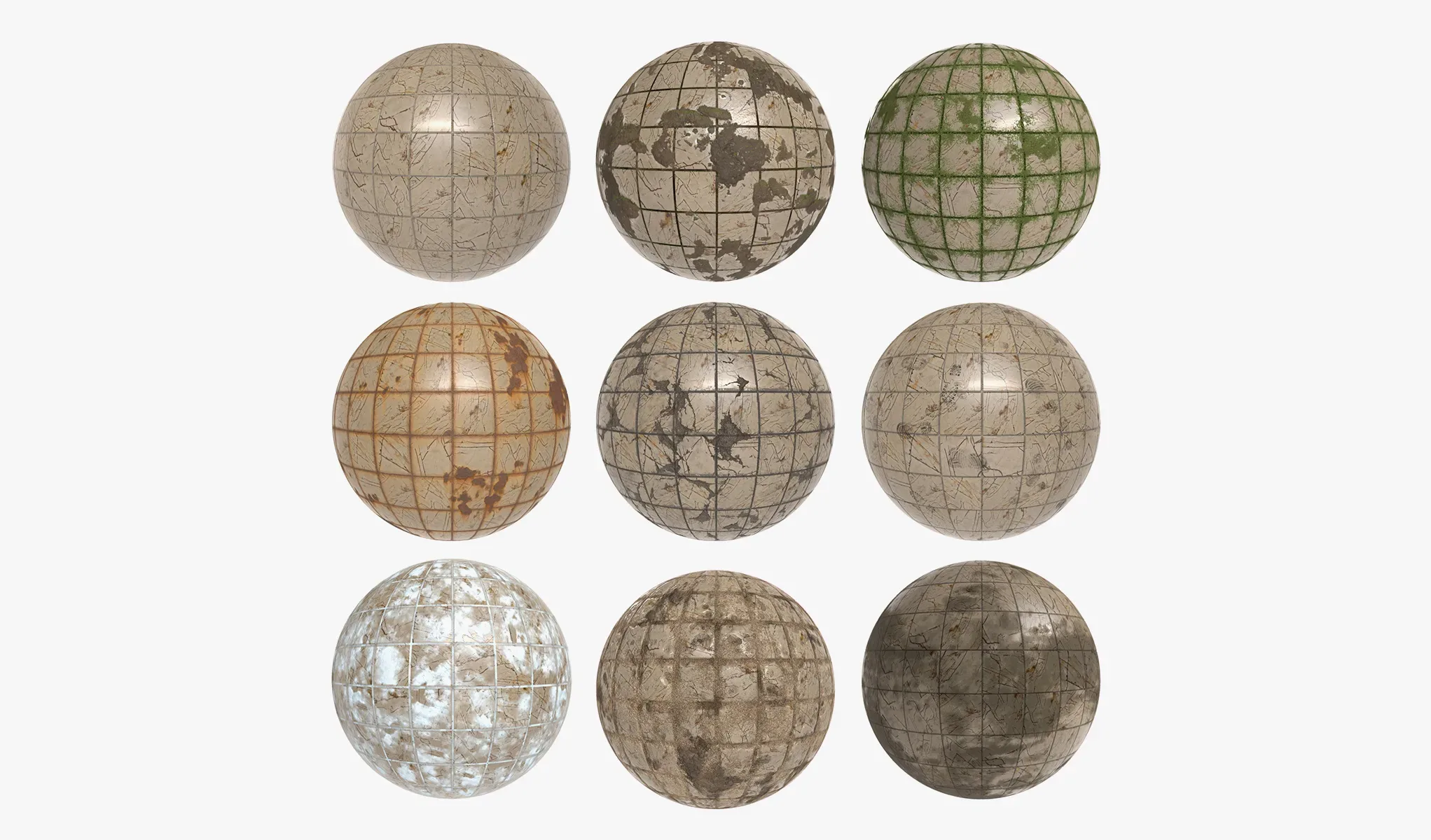 Floor Tile 002 PBR 4K - 9 Types