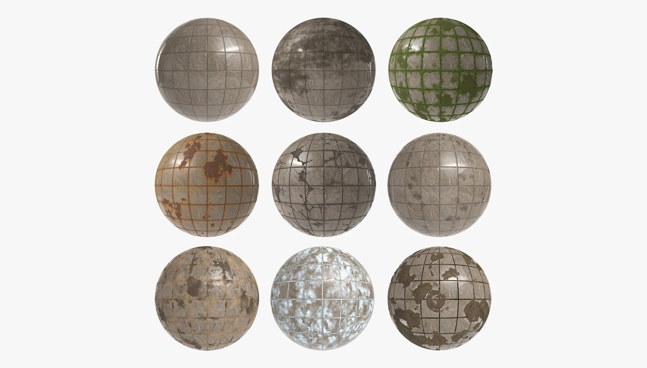 Floor Tile 003 PBR 4K - 9 Types