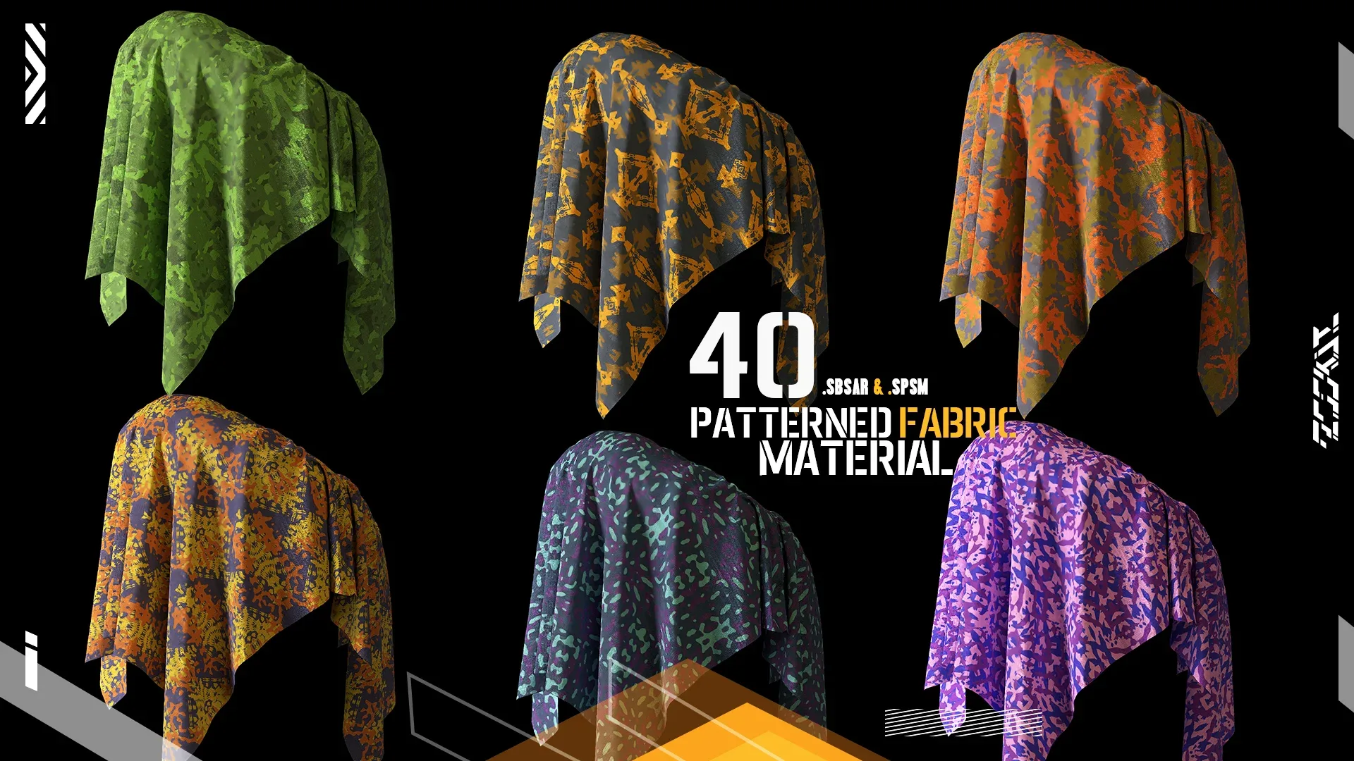 40 patterned fabric material(vol.3).sbsar &amp; .spsm