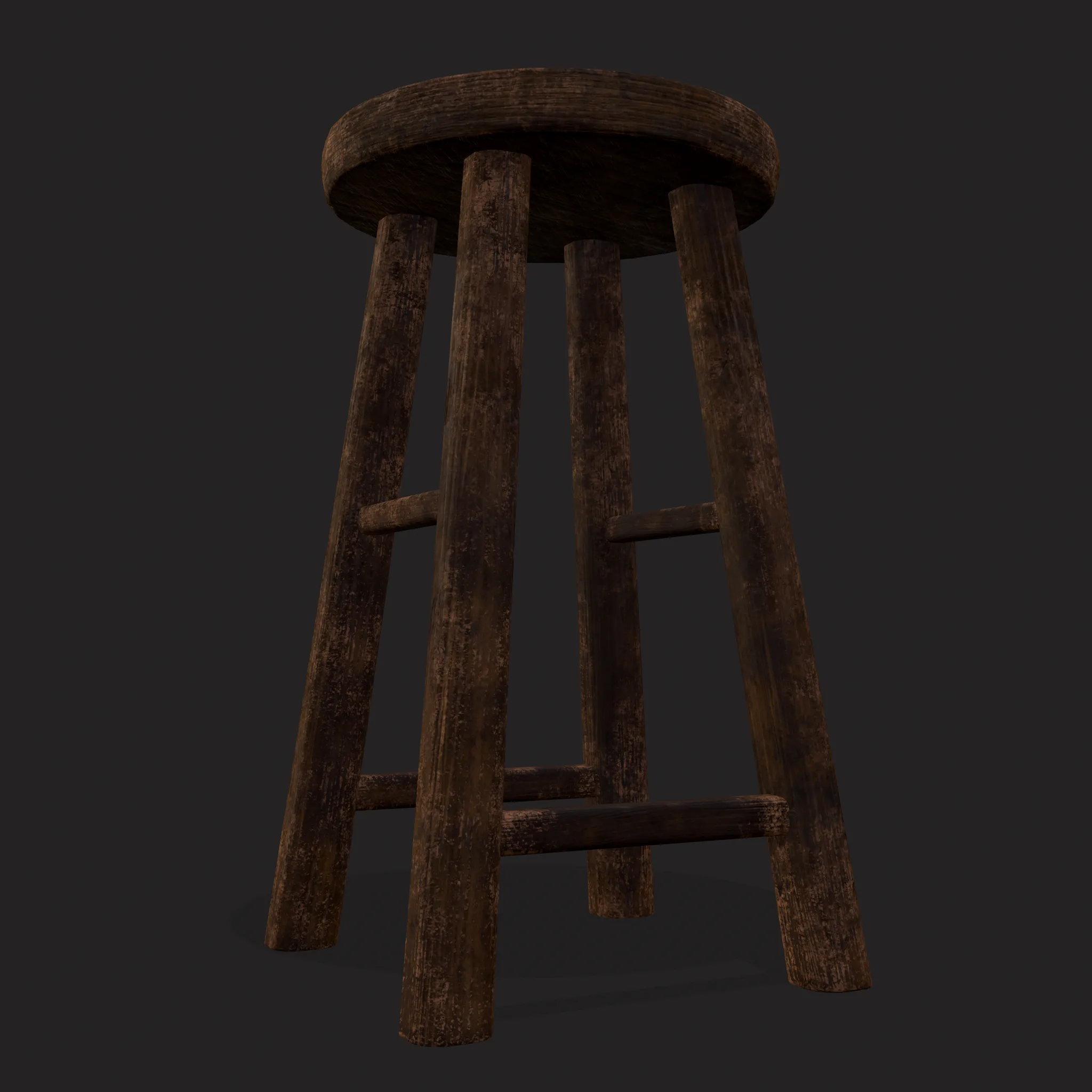 Rustic Wooden Bar Stool