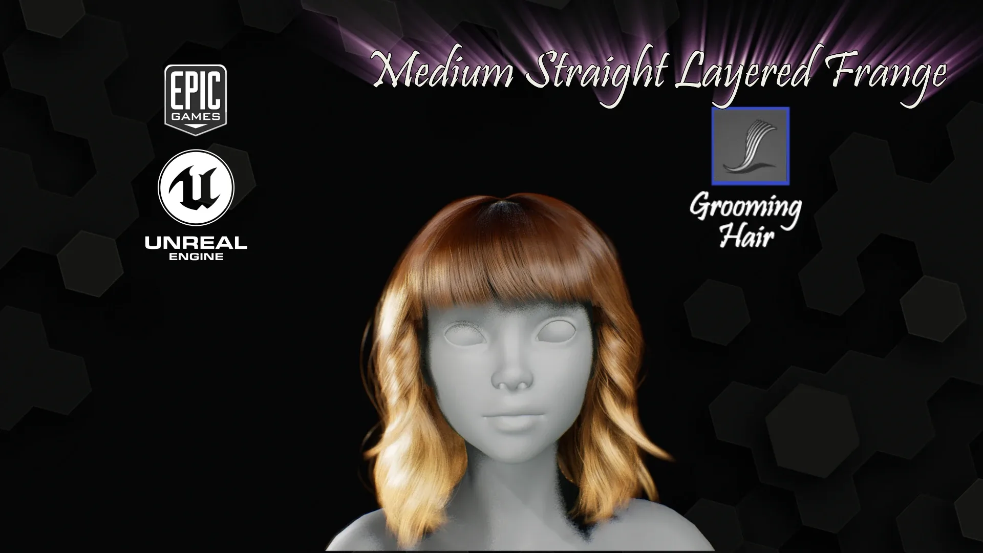 Medium Straight Layered Frange Groom UE 4