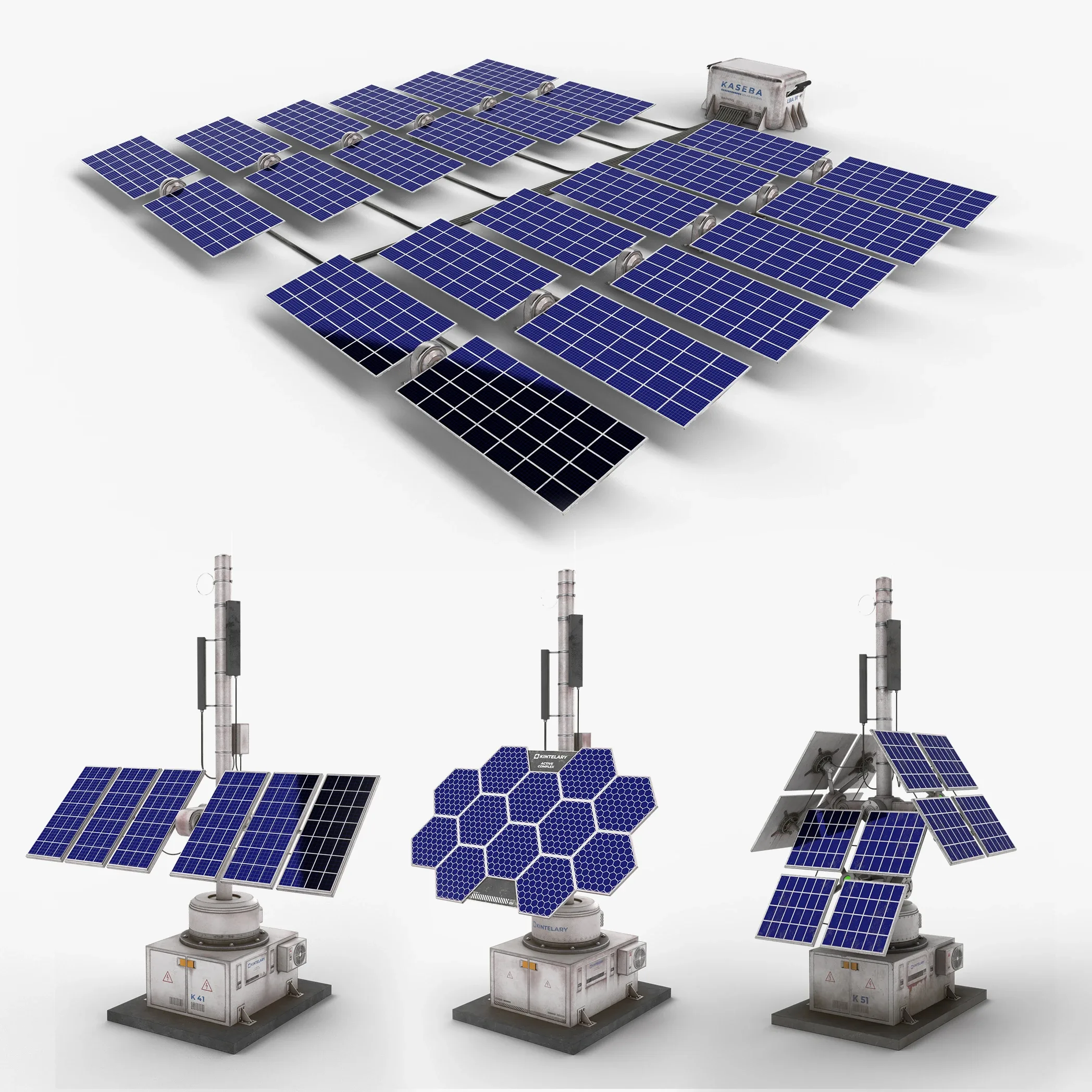 Solar Panels Set and Pack Source Files Attached 8K Textures