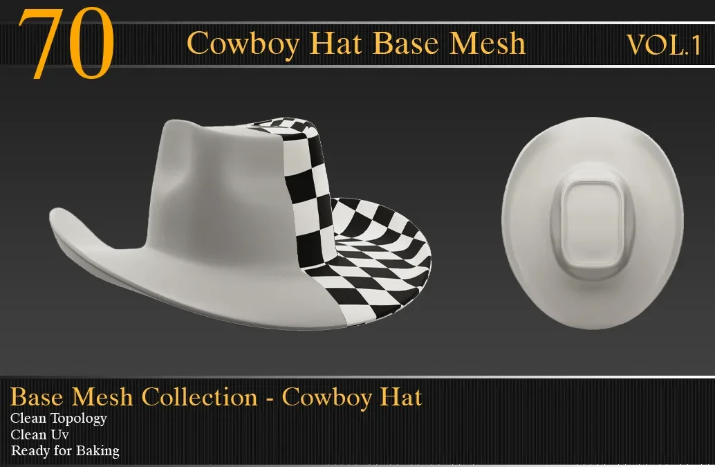 Cowboy Hat Base Mesh vol_01