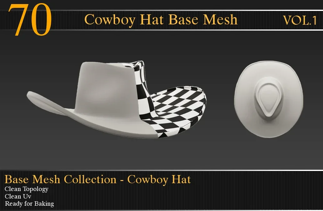 Cowboy Hat Base Mesh vol_01