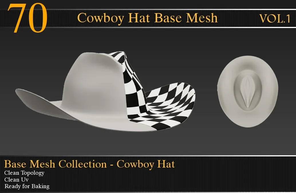 Cowboy Hat Base Mesh vol_01