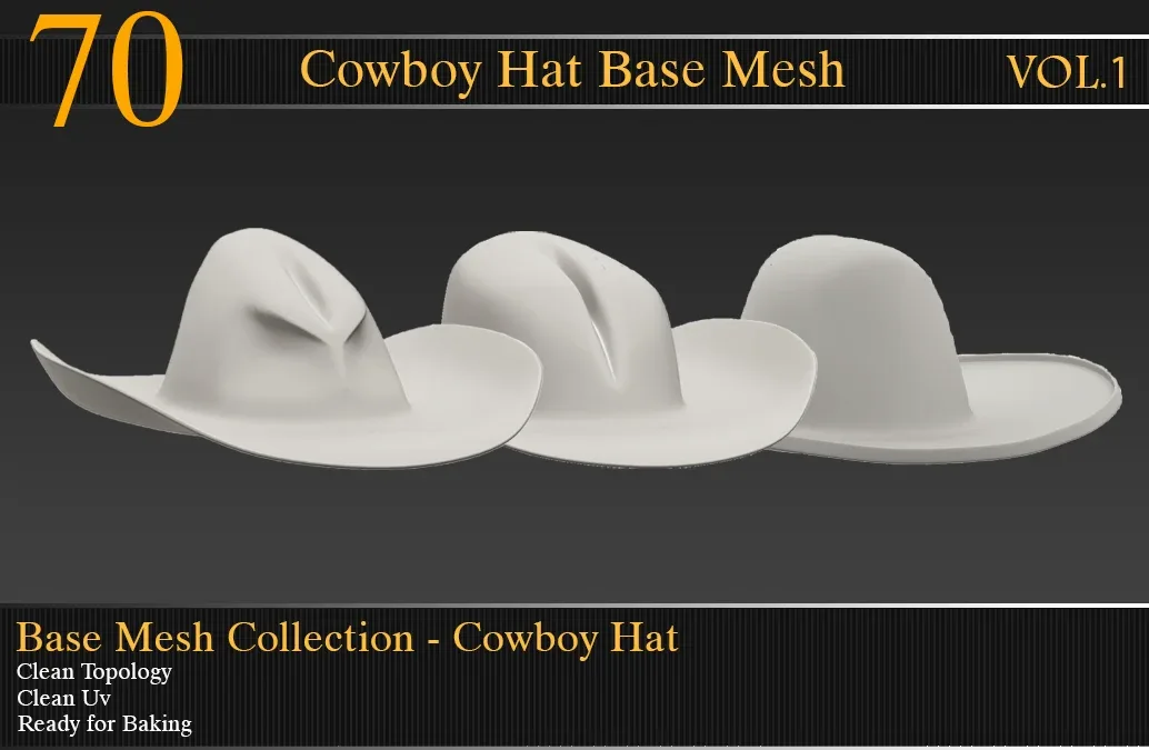 Cowboy Hat Base Mesh vol_01