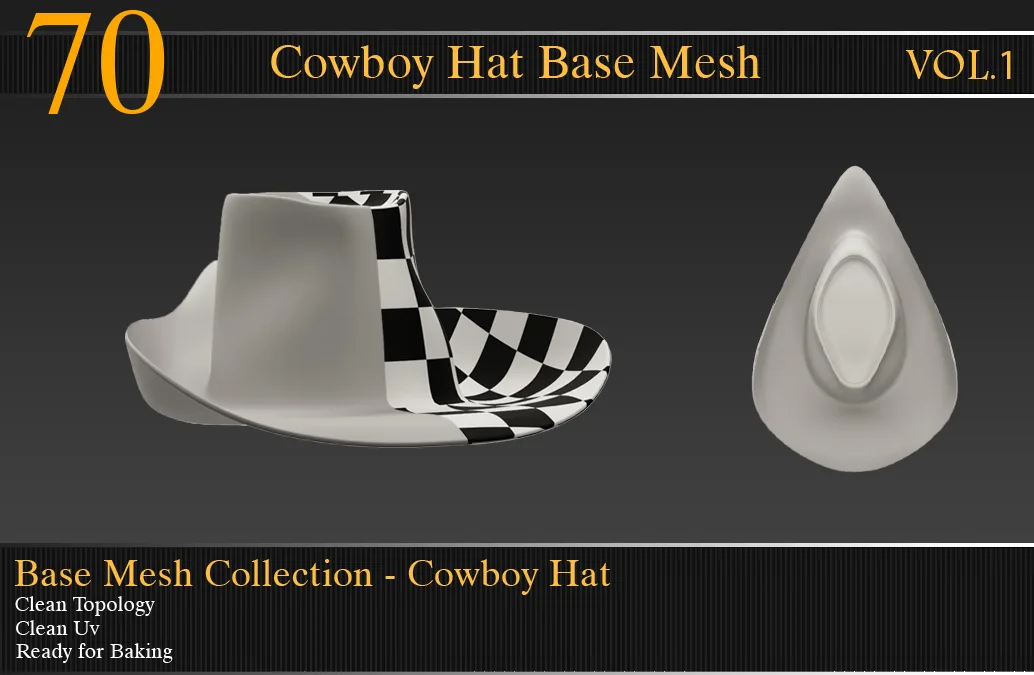 Cowboy Hat Base Mesh vol_01