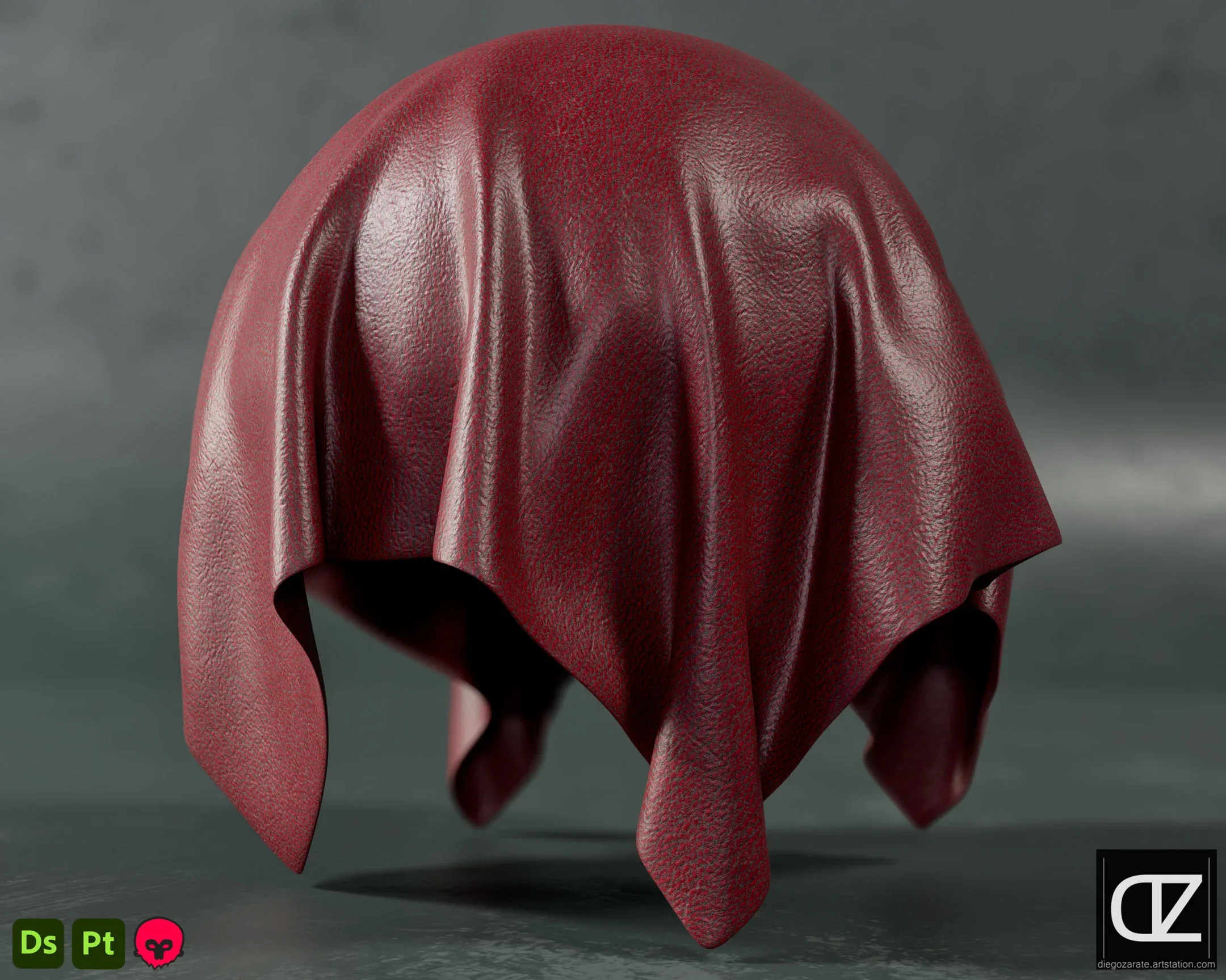 PBR - CRACKED LEATHER FABRIC SURFACE - 4K MATERIAL