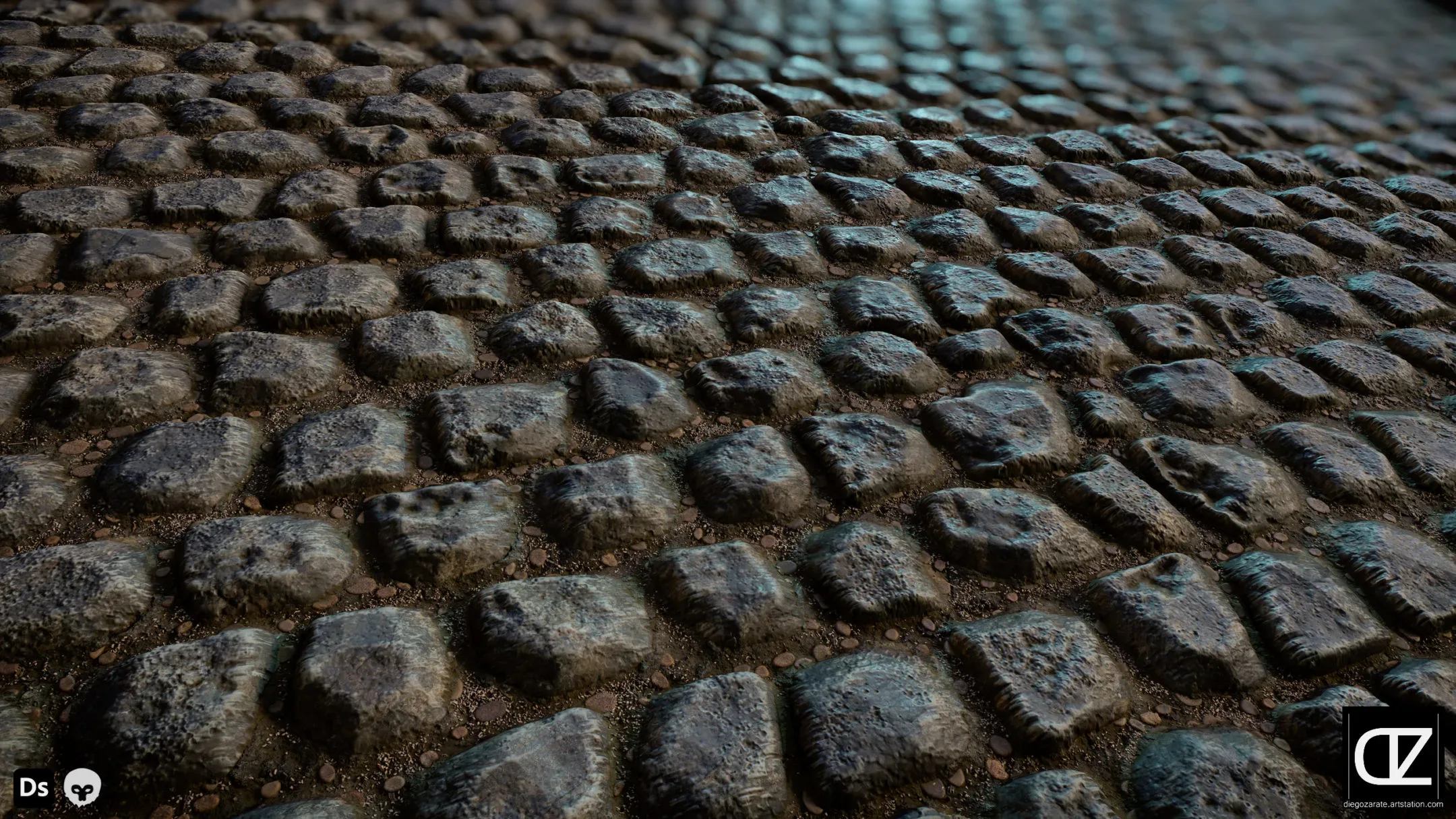 PBR - COBBLESTONE SURFACE - 4K MATERIAL