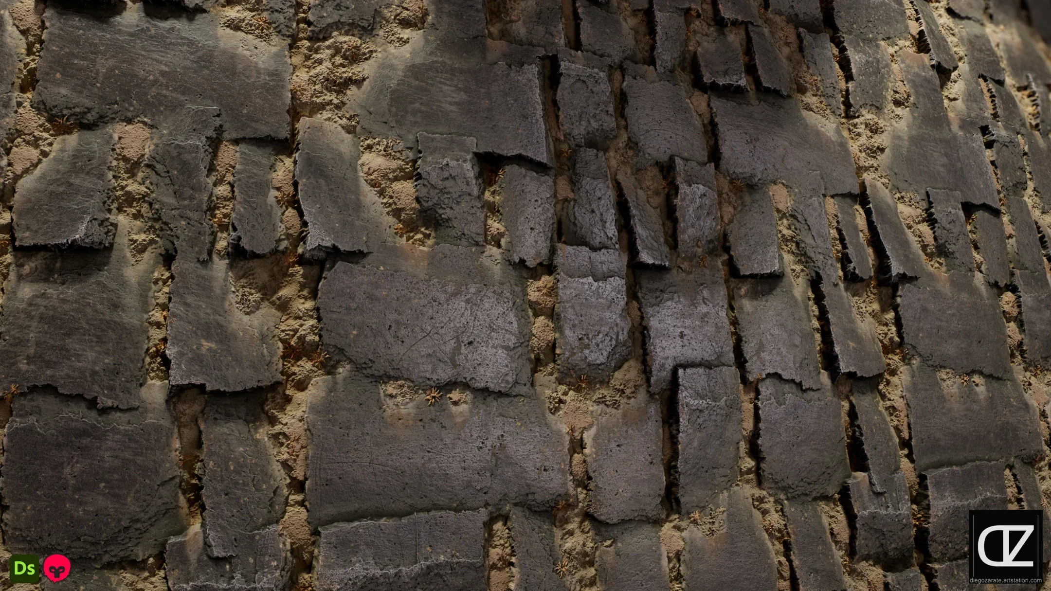 PBR - SURFACE OF ROCKS ON CLAY - SDGraph + 4K MATERIAL