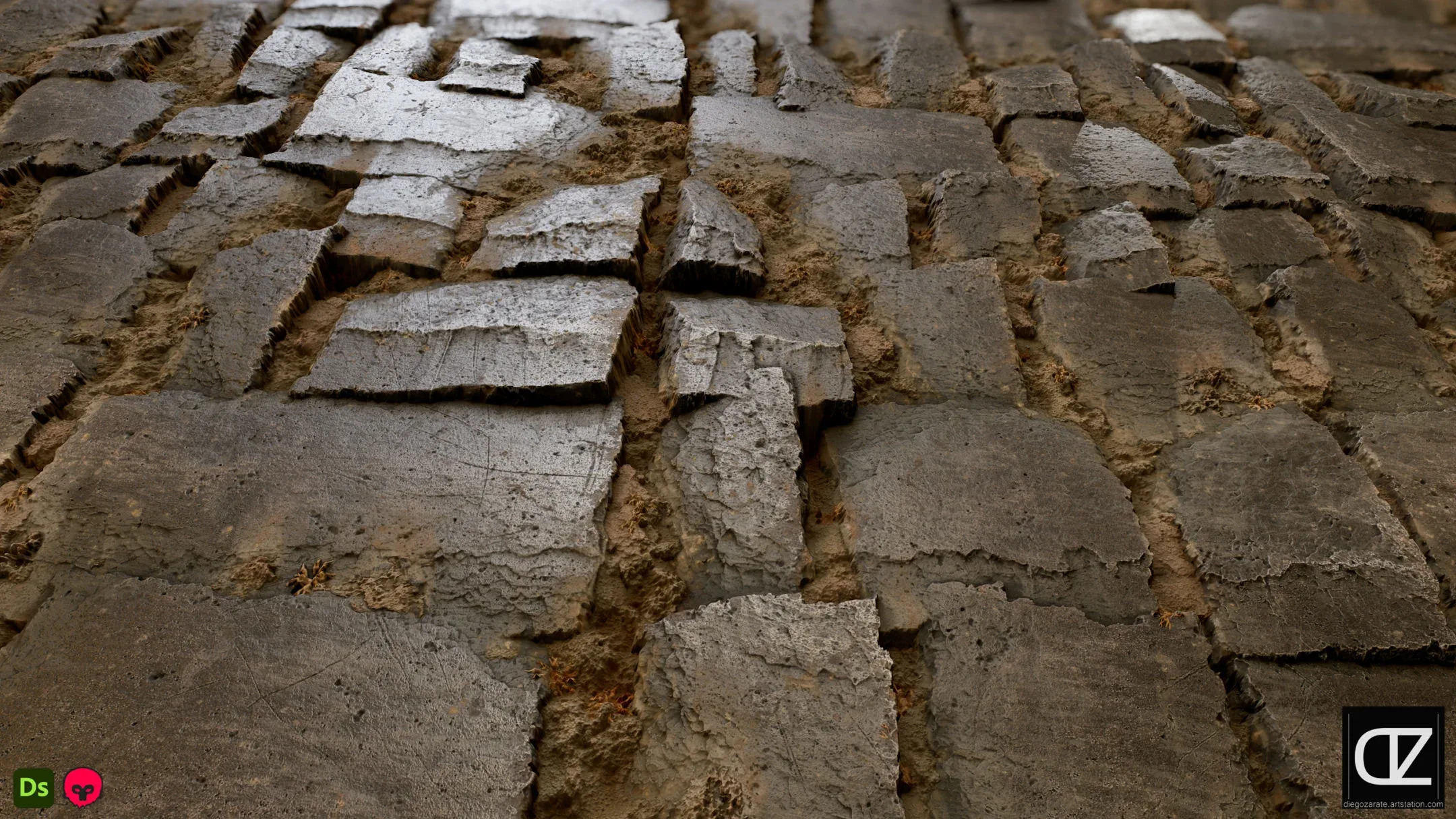 PBR - SURFACE OF ROCKS ON CLAY - SDGraph + 4K MATERIAL