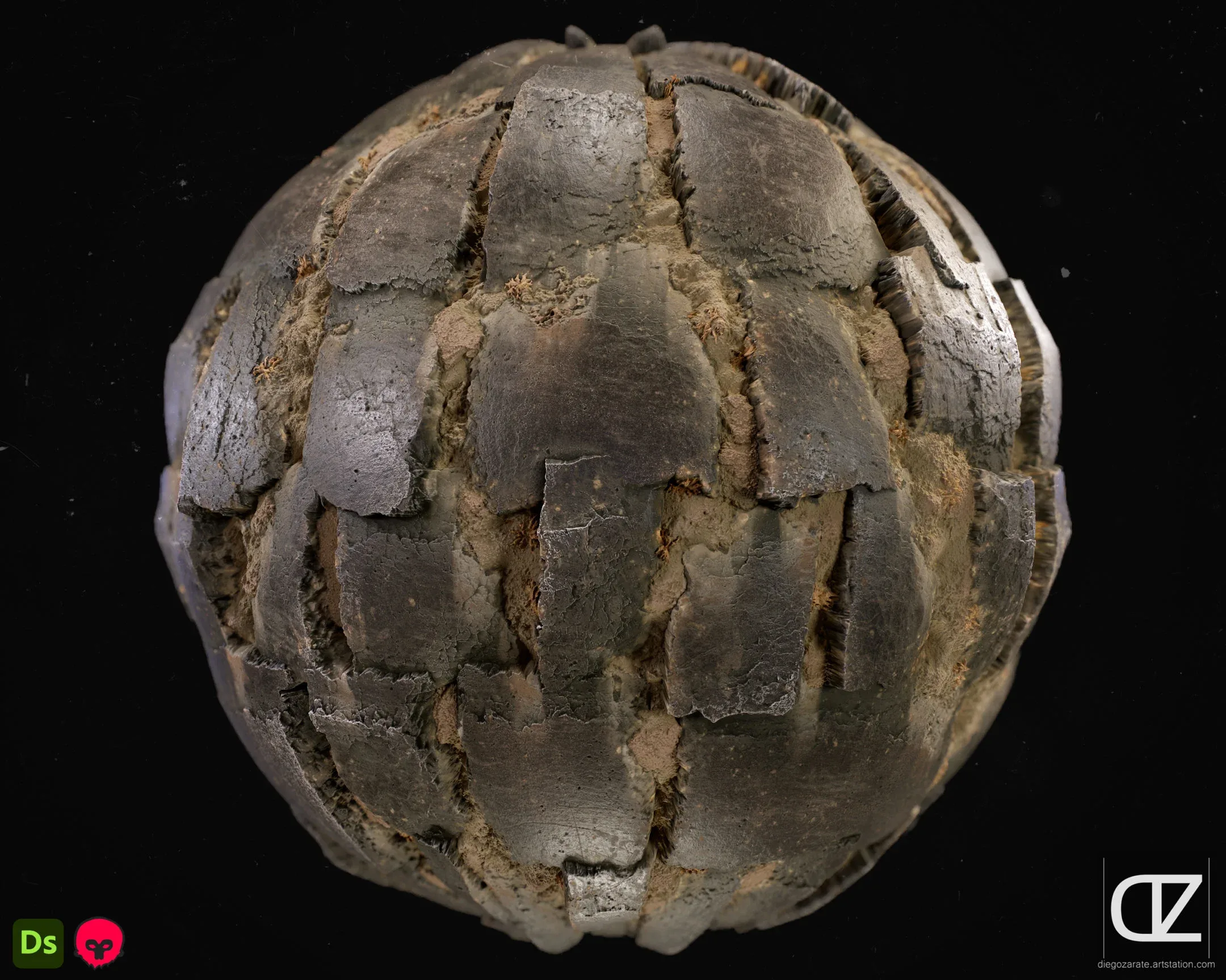 PBR - SURFACE OF ROCKS ON CLAY - SDGraph + 4K MATERIAL