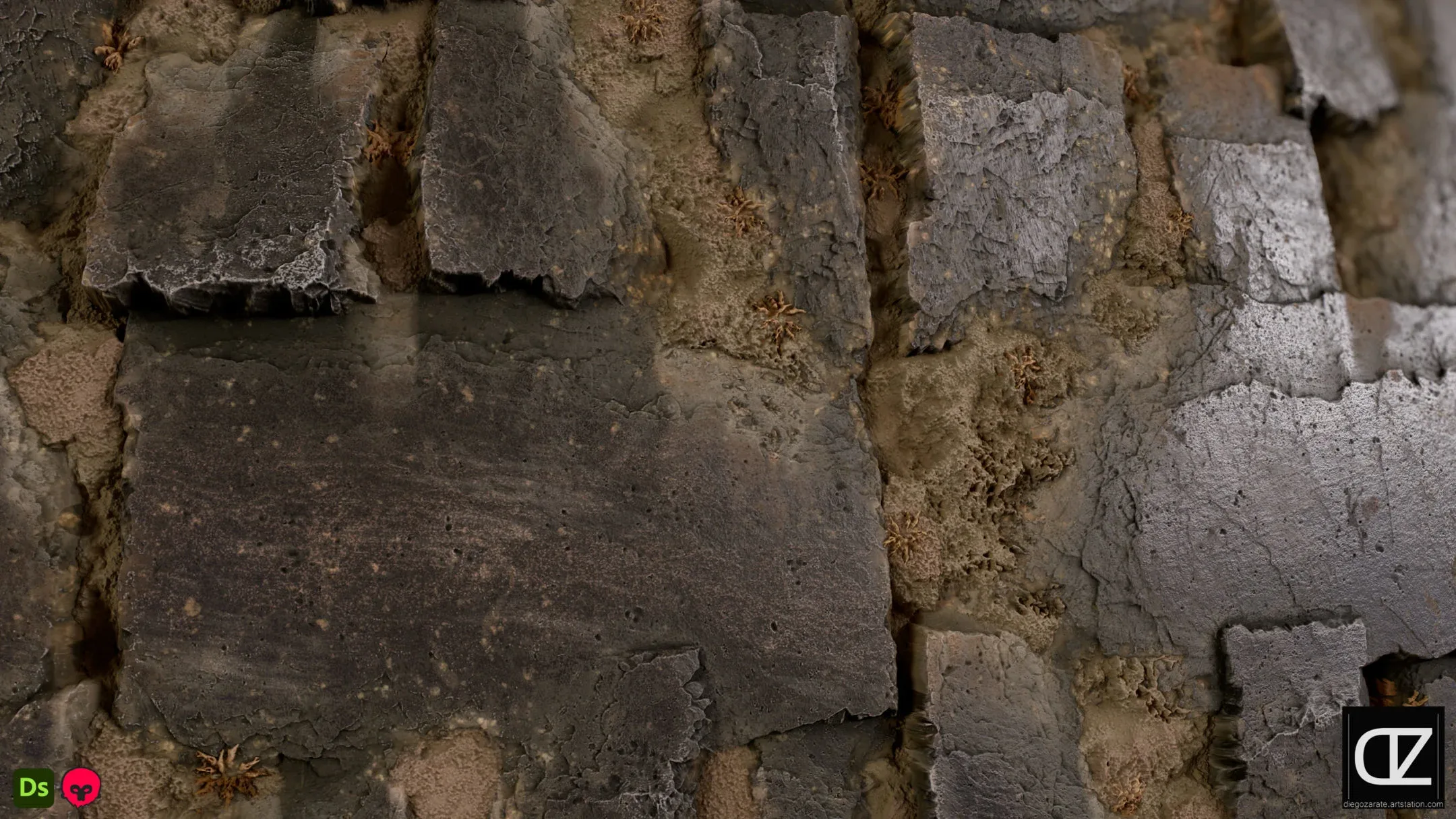 PBR - SURFACE OF ROCKS ON CLAY - SDGraph + 4K MATERIAL
