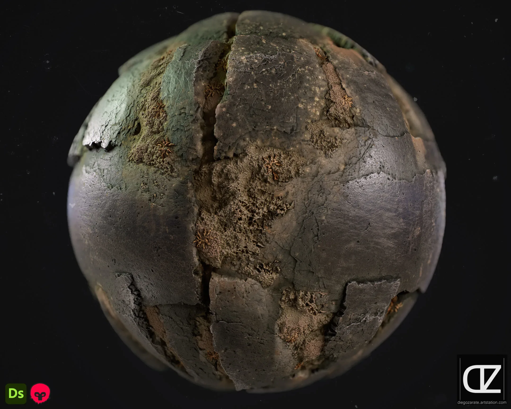 PBR - SURFACE OF ROCKS ON CLAY - SDGraph + 4K MATERIAL
