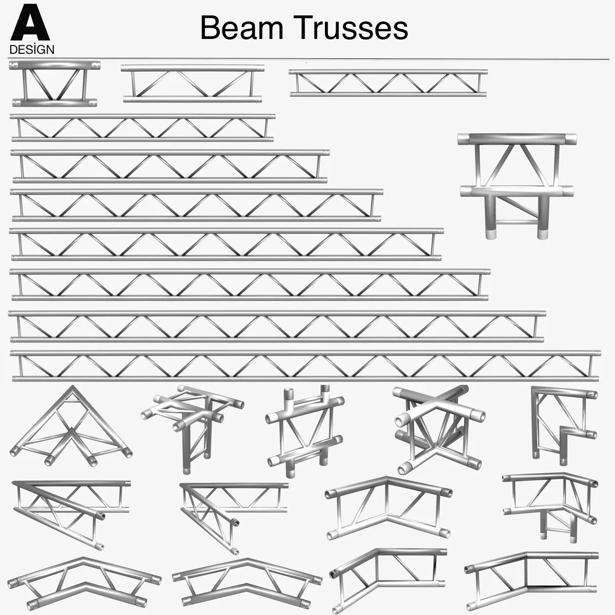 Square Light Trusses Collection - 50 PCS Modular