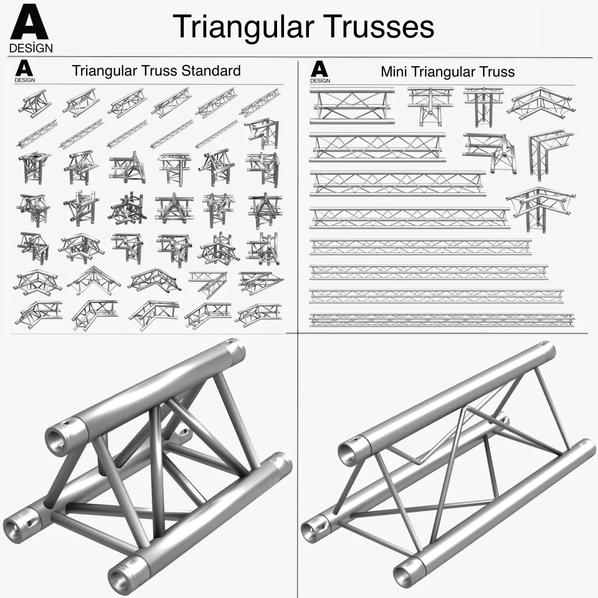 Square Light Trusses Collection - 50 PCS Modular