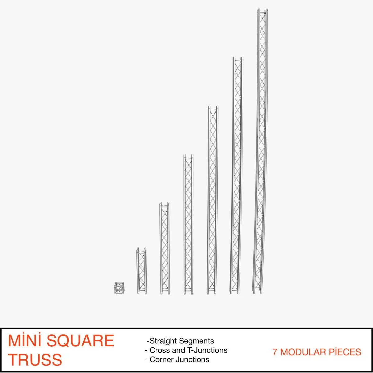 Square Light Trusses Collection - 50 PCS Modular