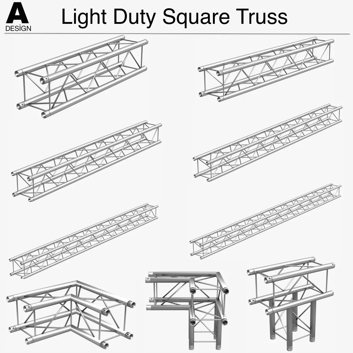 Square Light Trusses Collection - 50 PCS Modular