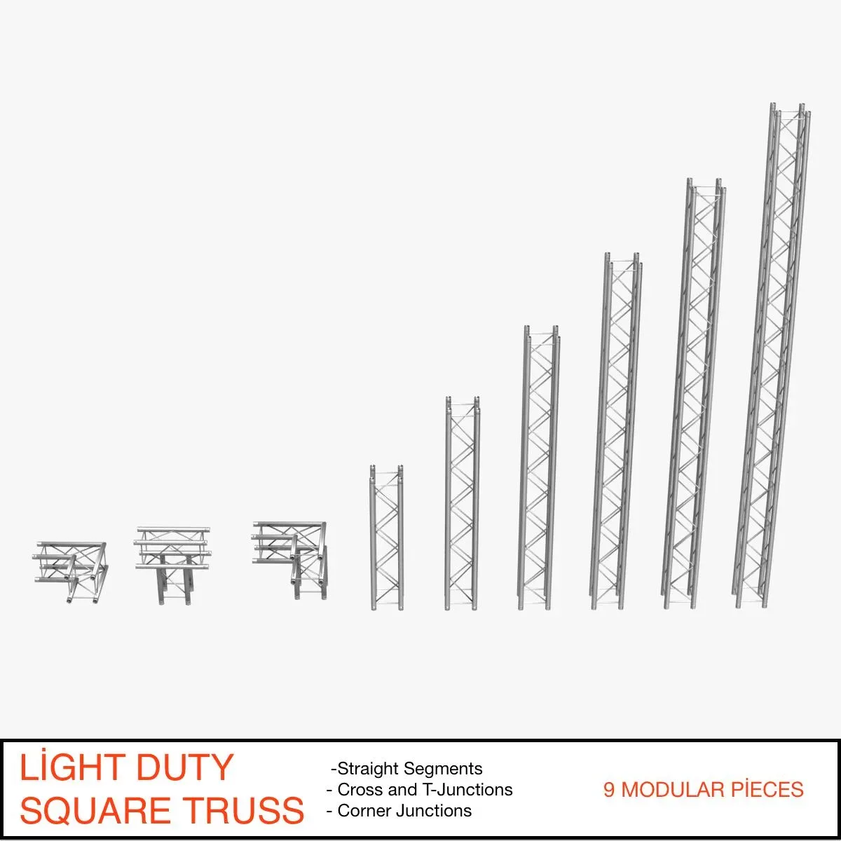 Square Light Trusses Collection - 50 PCS Modular