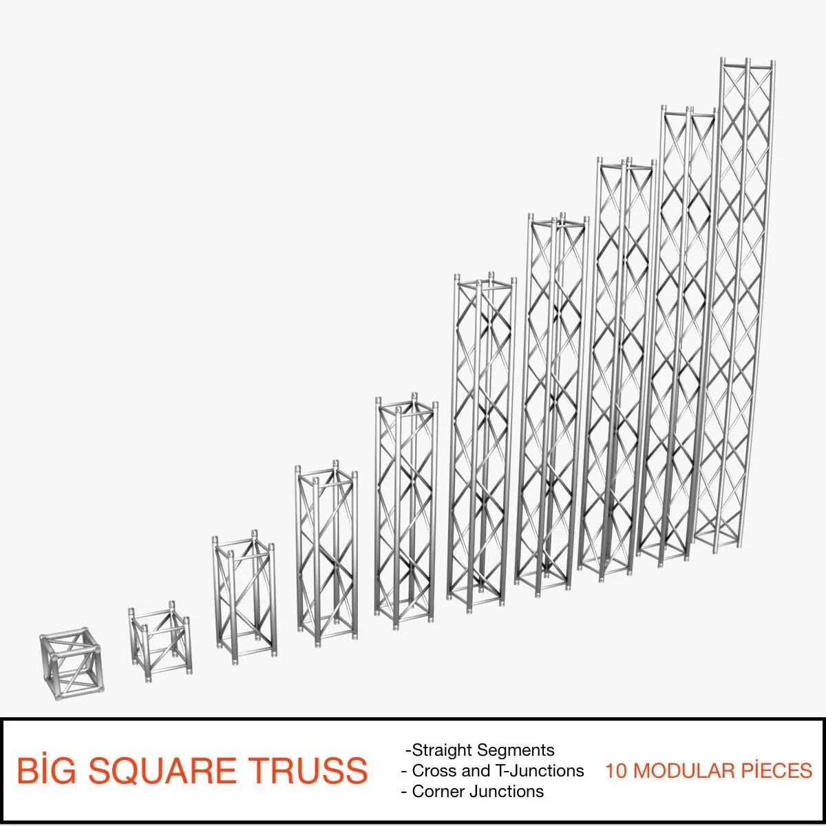 Square Light Trusses Collection - 50 PCS Modular