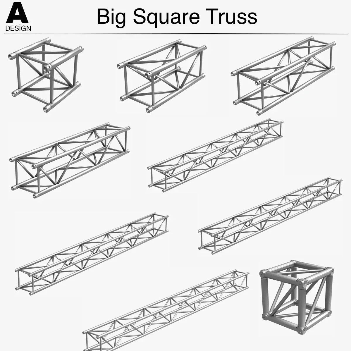 Square Light Trusses Collection - 50 PCS Modular