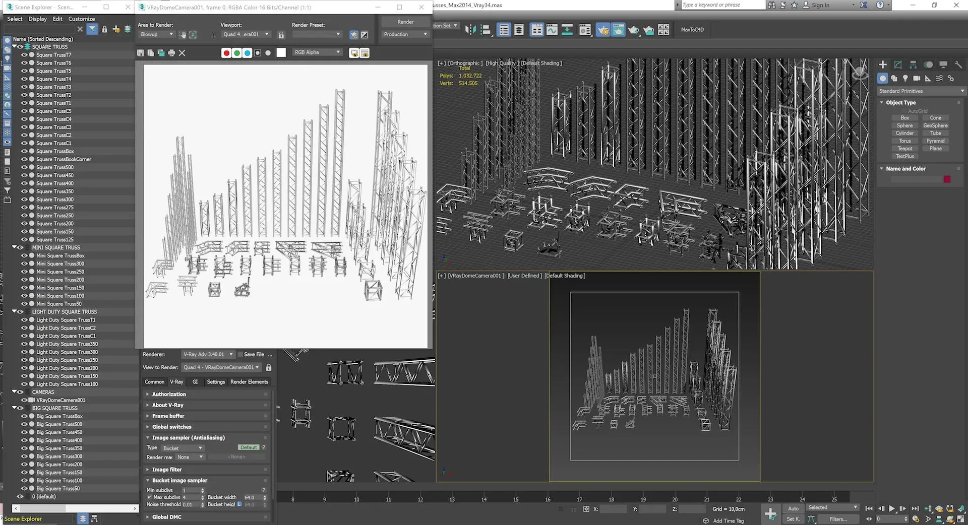 Square Light Trusses Collection - 50 PCS Modular