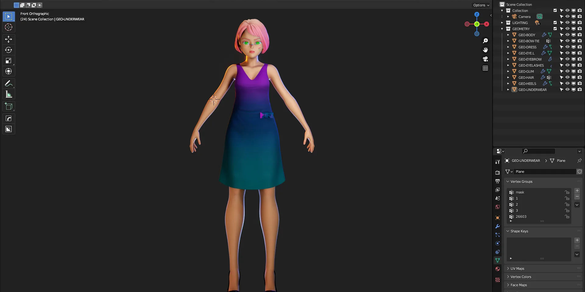 3d Modeling - Girl - Isabella - Blender 3.0