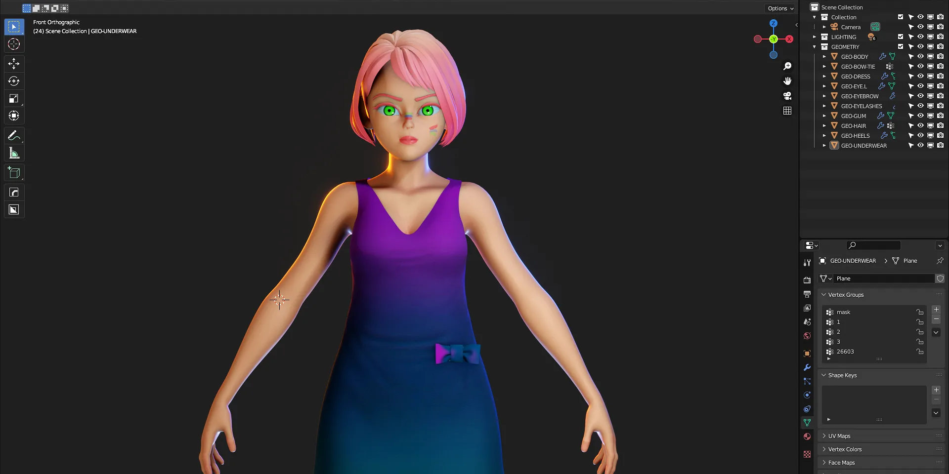 3d Modeling - Girl - Isabella - Blender 3.0