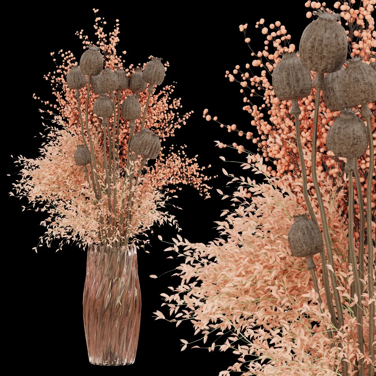 Collection plant vol 103 - dried - flowers - Bouquet - blender - 3dmax - cinema 4d