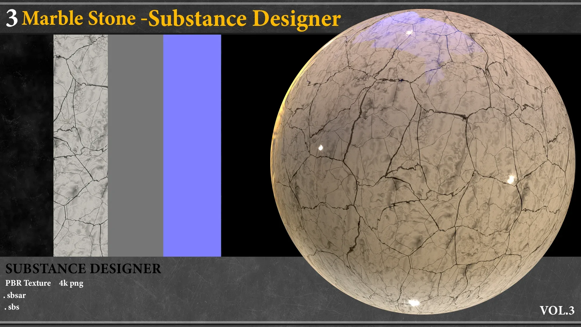 3 Marble Stone Material_Substance Designer_vol.3