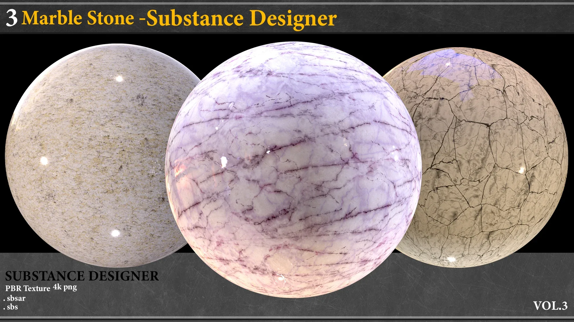 3 Marble Stone Material_Substance Designer_vol.3