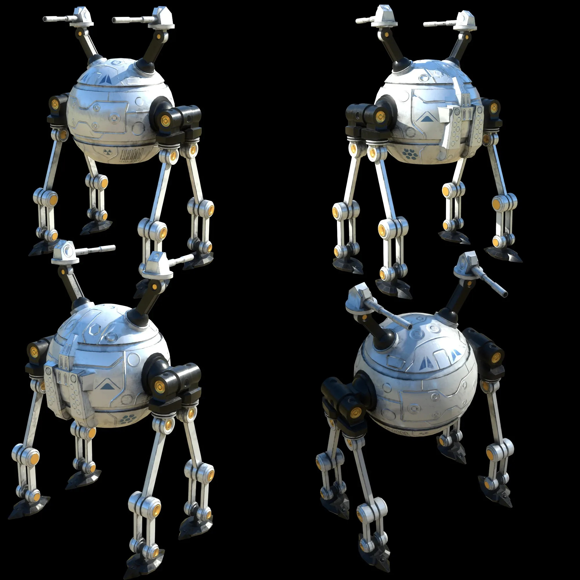 game ready textured MECH bundle (PBR 4k lowpoly)