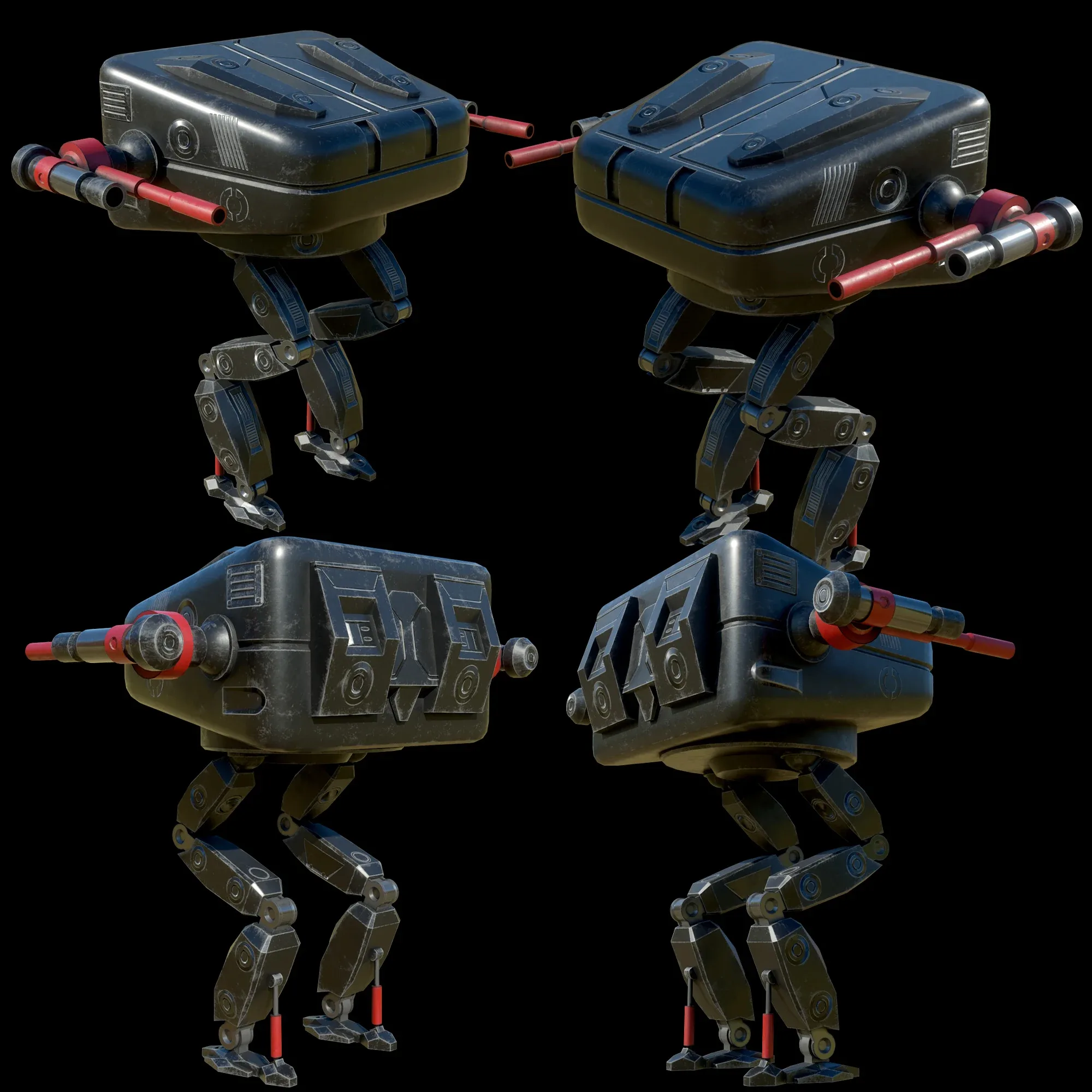 game ready textured MECH bundle (PBR 4k lowpoly)