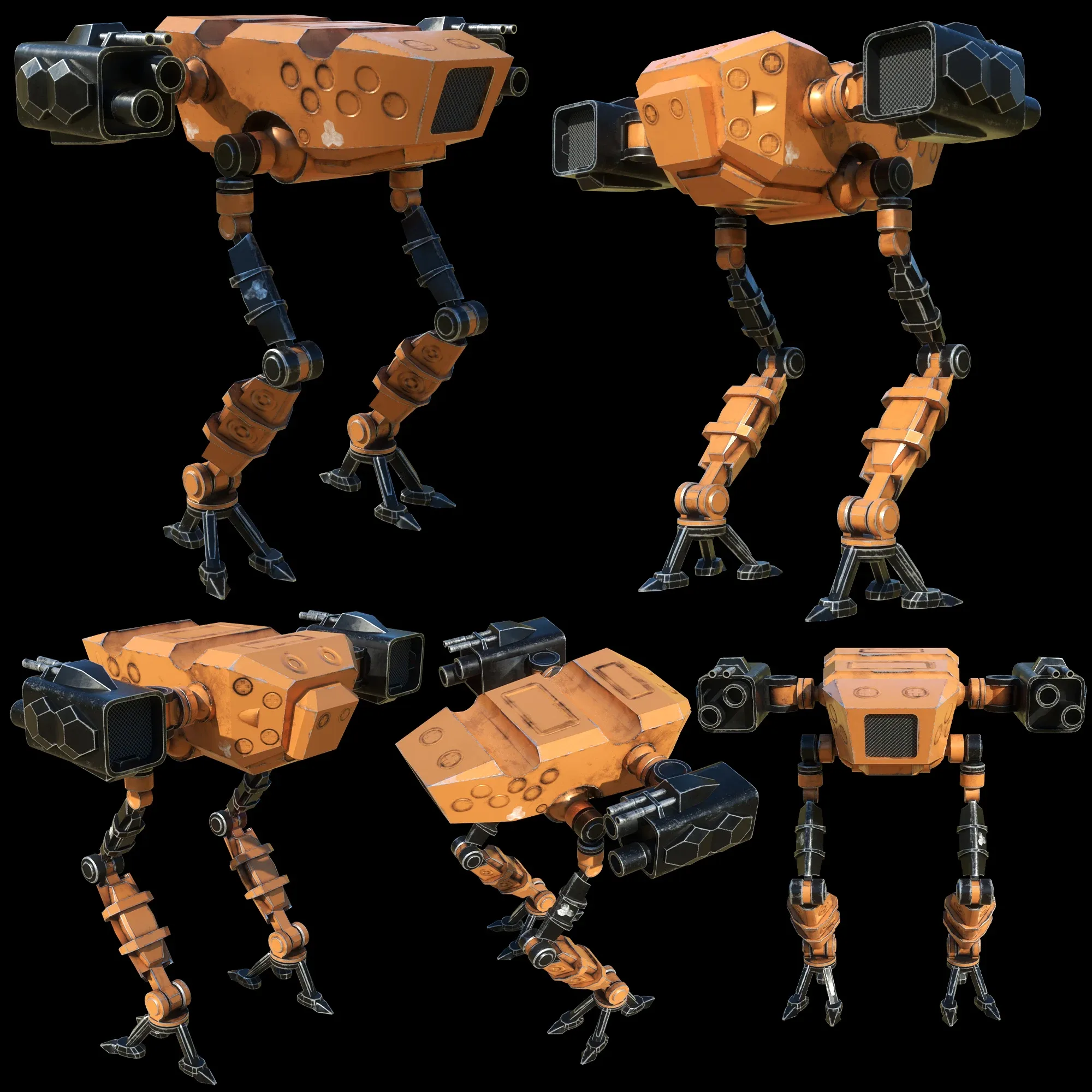 game ready textured MECH bundle (PBR 4k lowpoly)