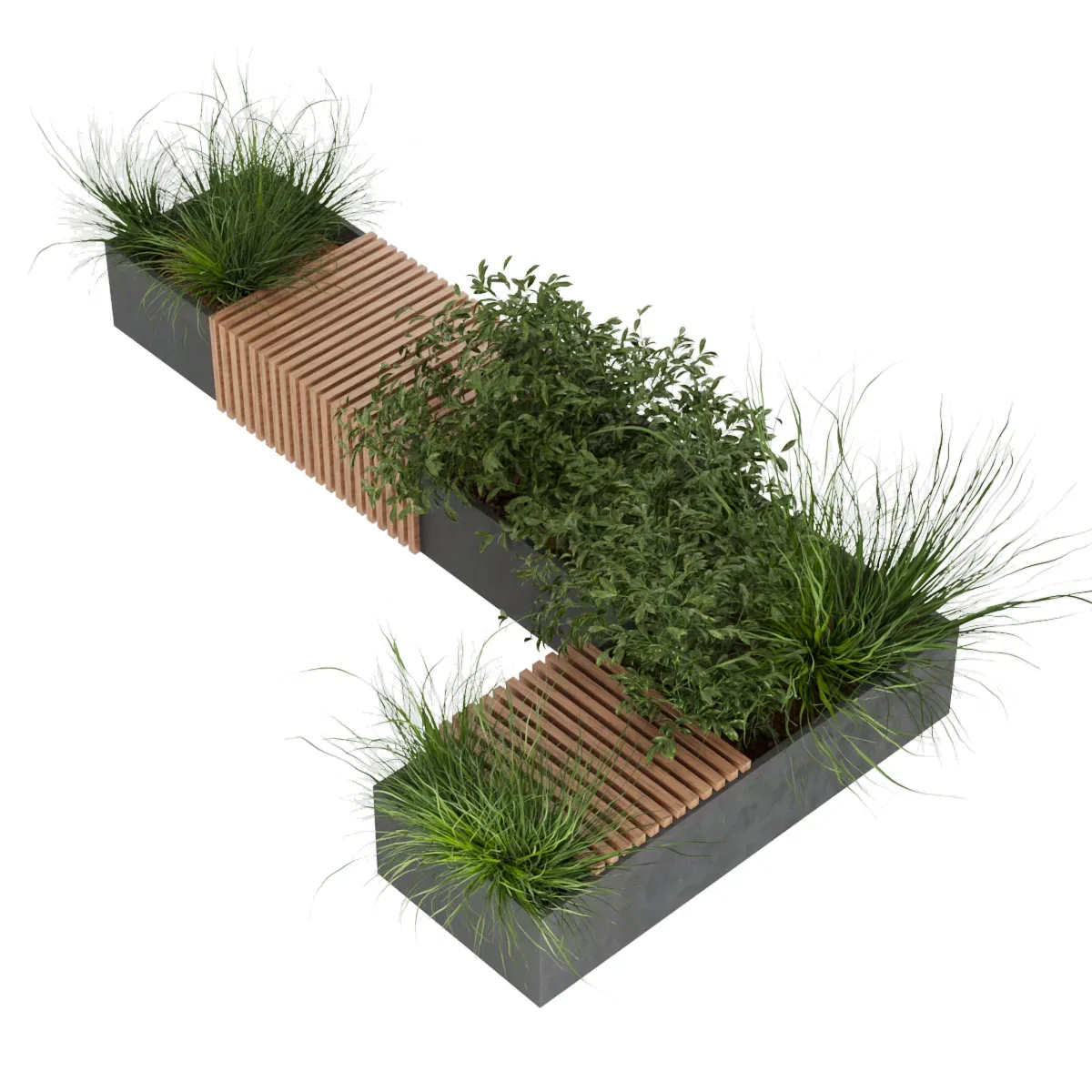 Collection plant vol 224 - leaf - bench - grass - blender - 3dmax - cinema 4d