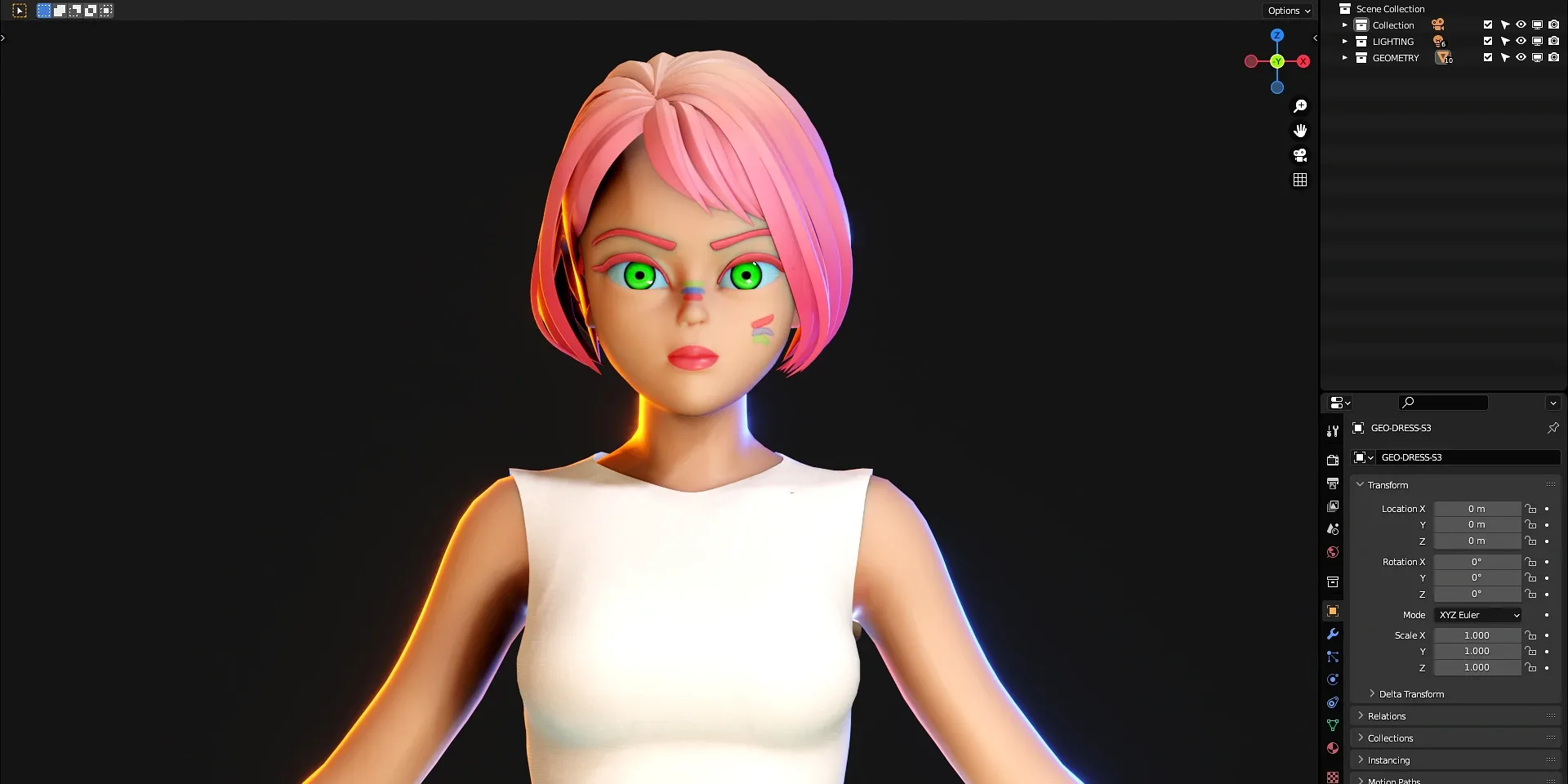 3d Modeling - Girl - Isabella Style 3 - Blender 3.0