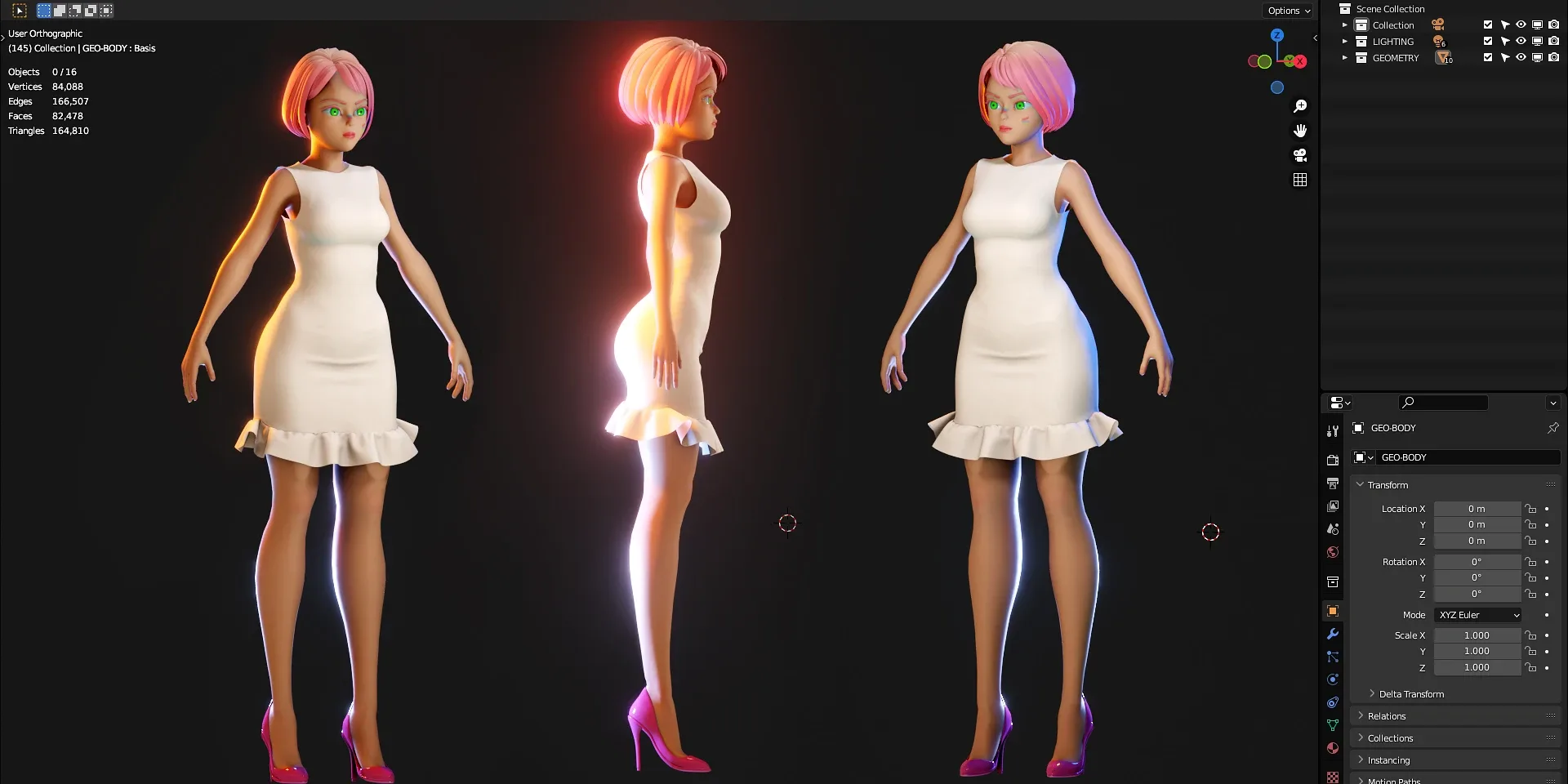 3d Modeling - Girl - Isabella Style 3 - Blender 3.0