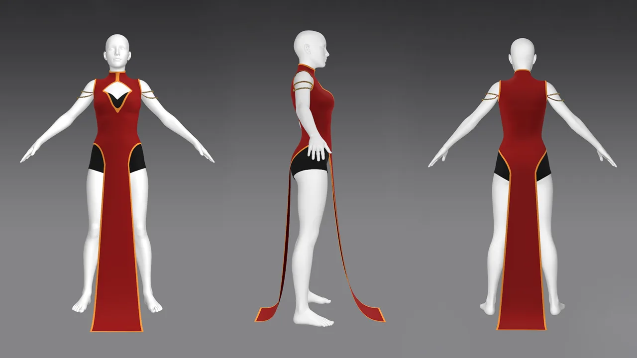 Female's dress - Anime style , Vol 01 / Projects Files: Zprj , OBJ , FBX