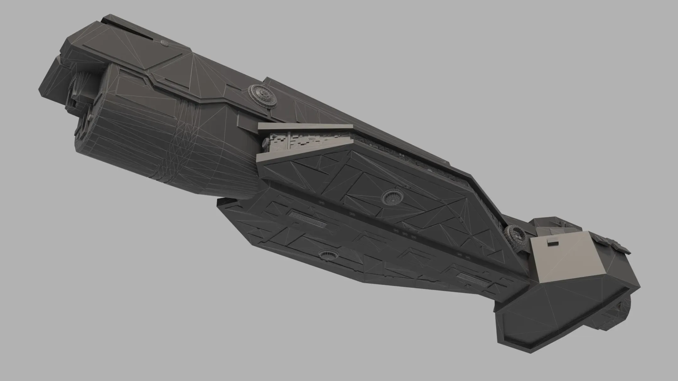 Ninveh Cargo Spaceship Low-poly 3D model