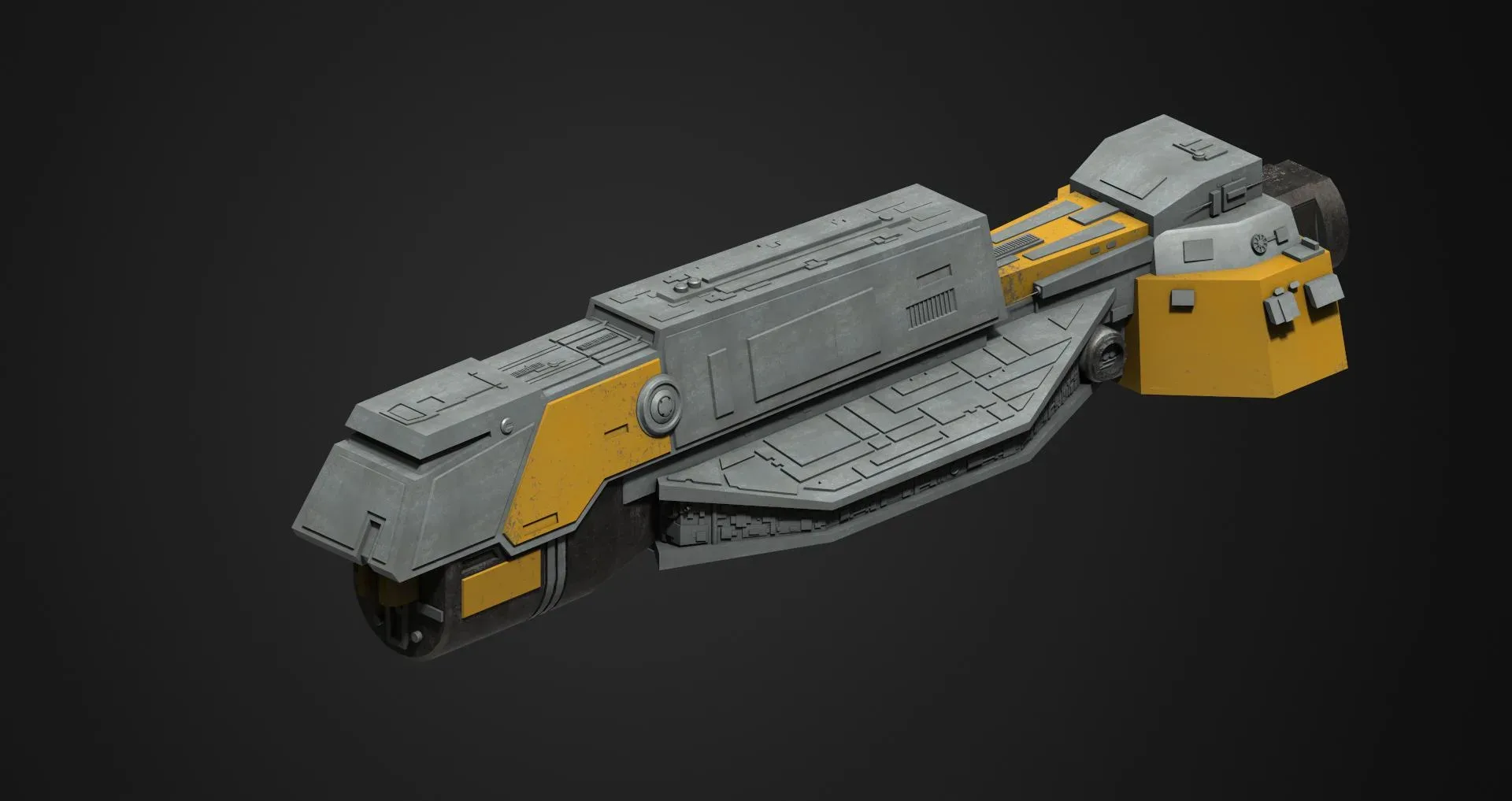 Ninveh Cargo Spaceship Low-poly 3D model