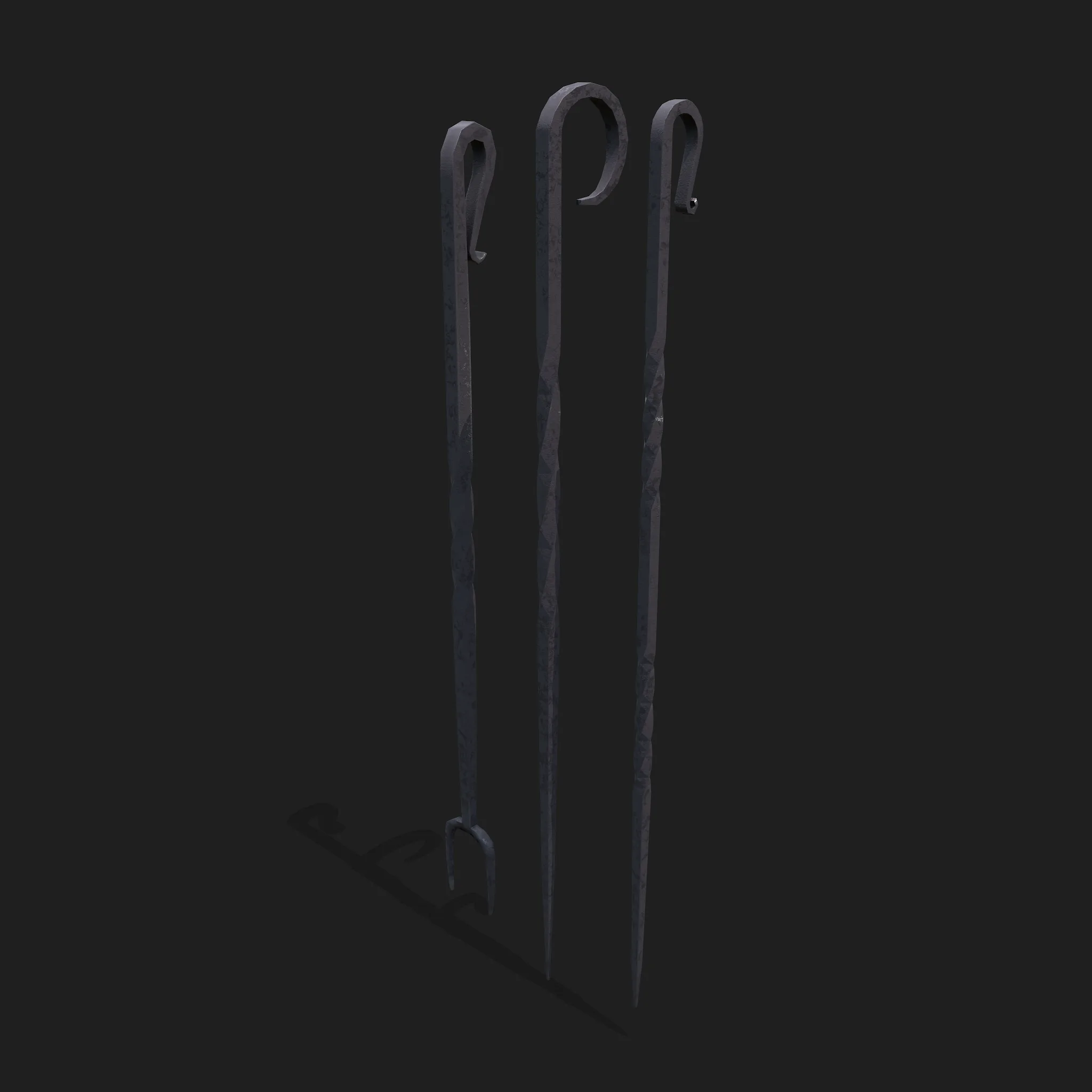 Medieval Fire Irons FlippedNormals