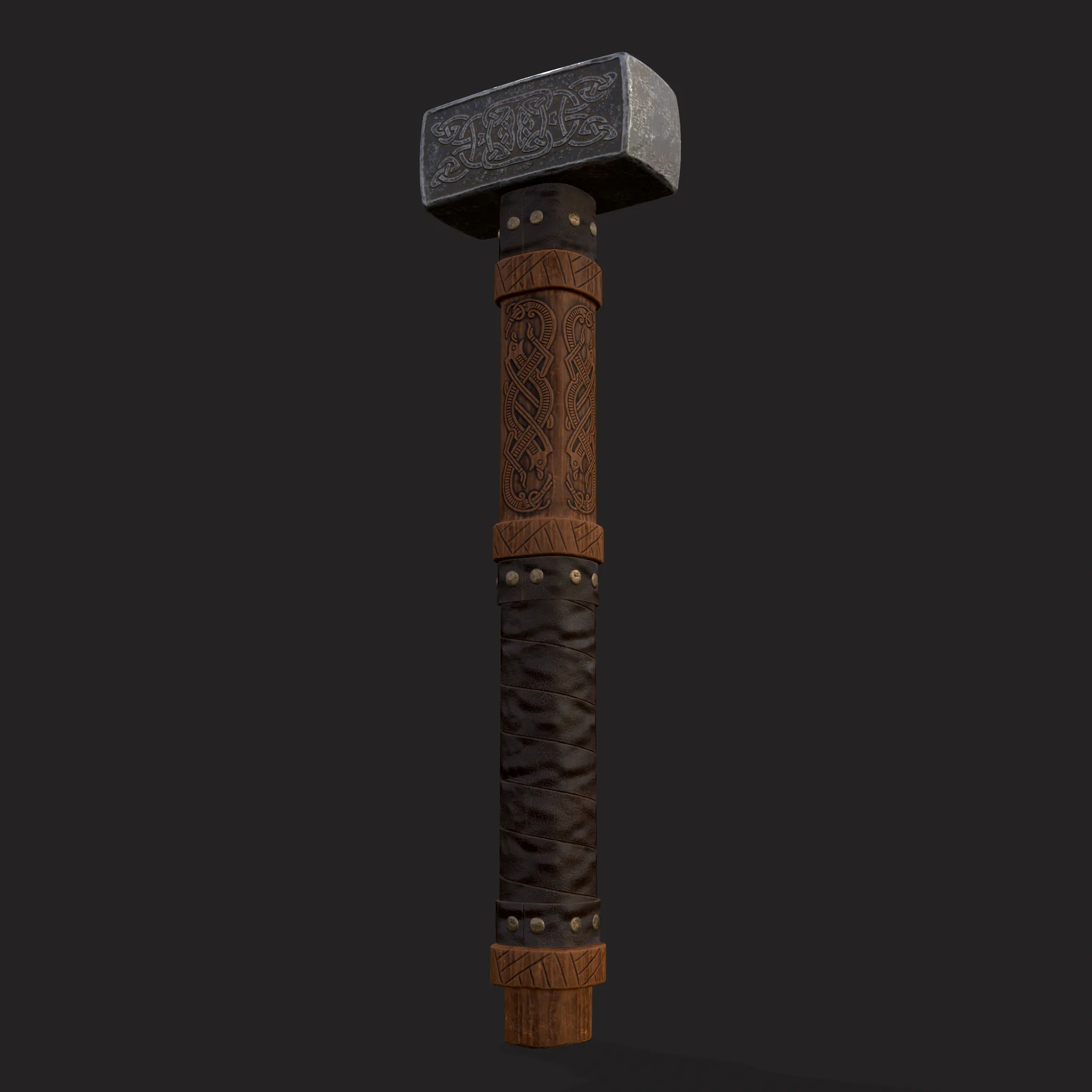 Medieval Viking Ornate Battle Hammer