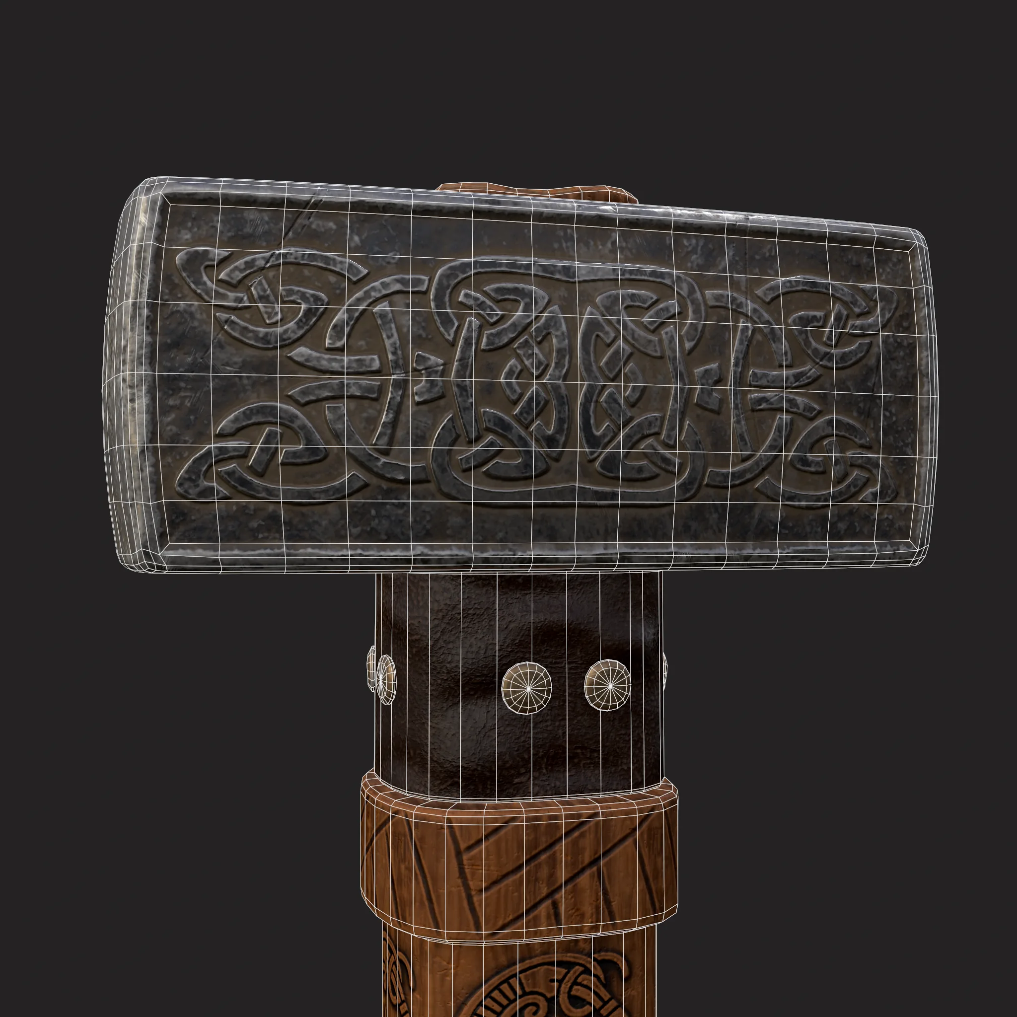 Medieval Viking Ornate Battle Hammer